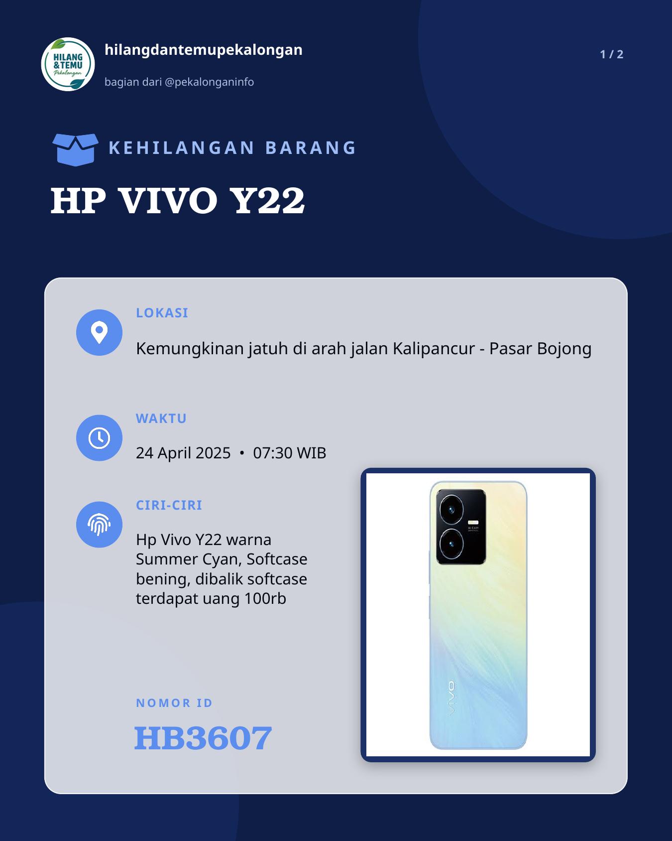 Slide 1 laporan HP VIVO Y22