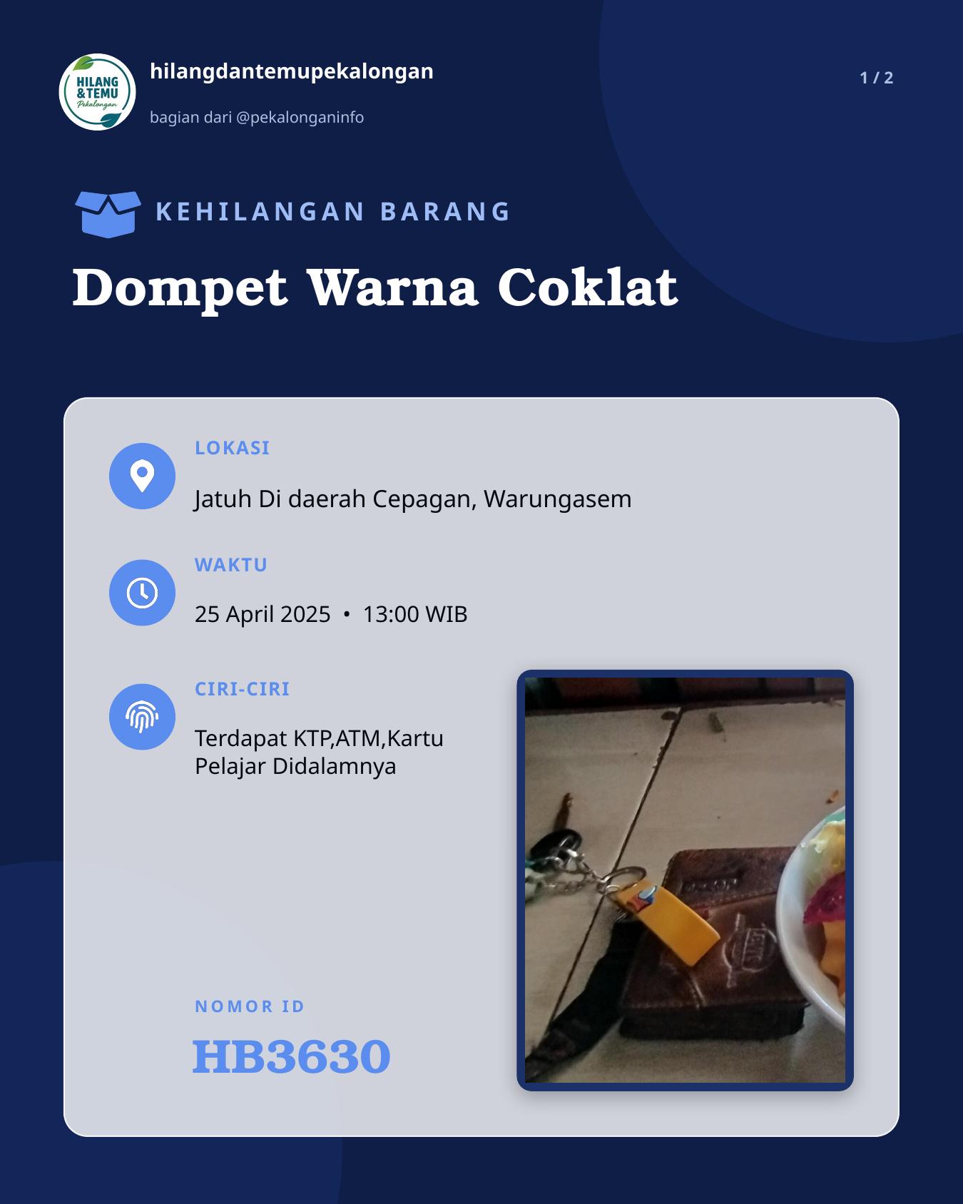 Slide 1 laporan Dompet Warna Coklat