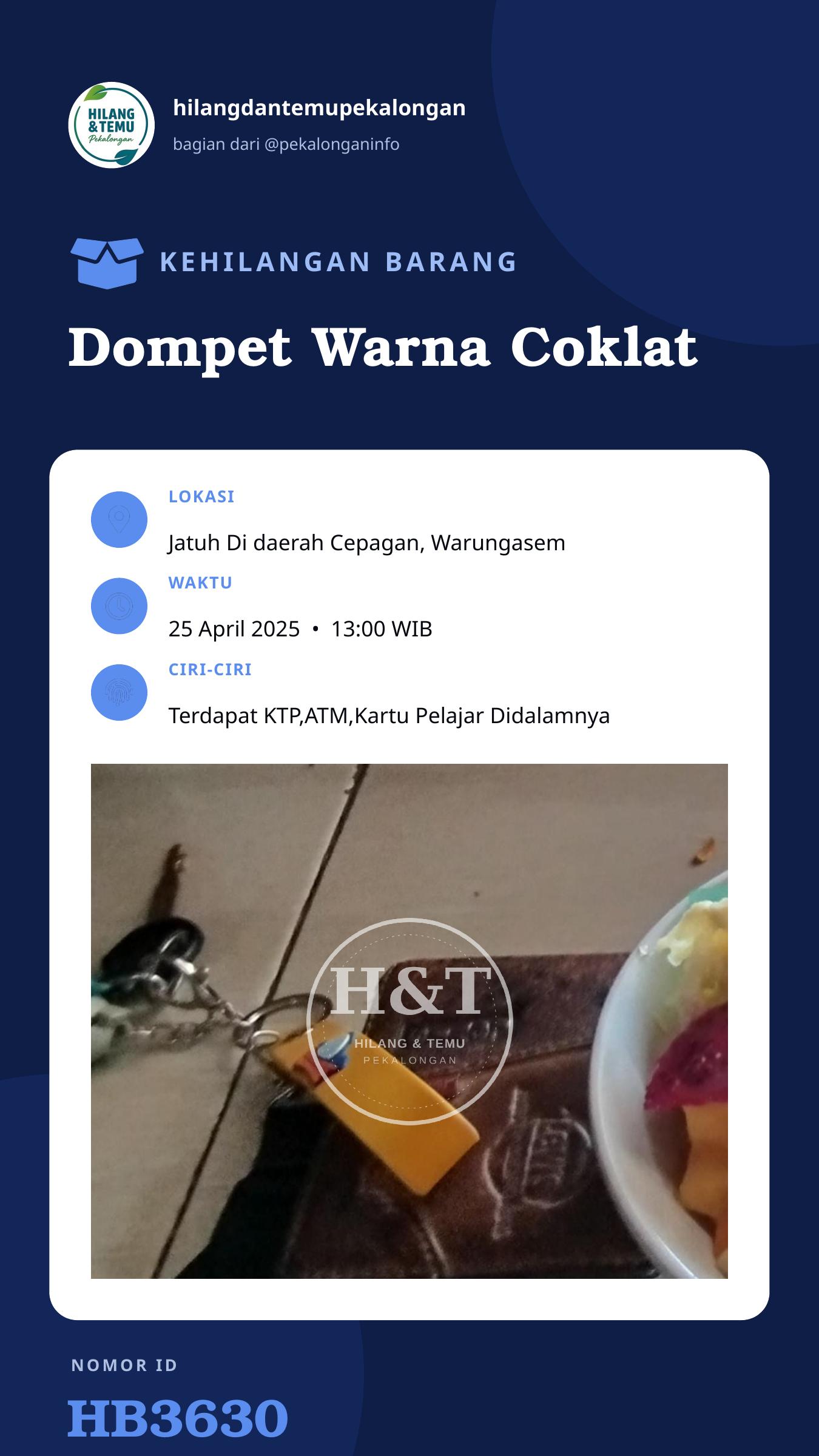 Story 9:16 laporan Dompet Warna Coklat