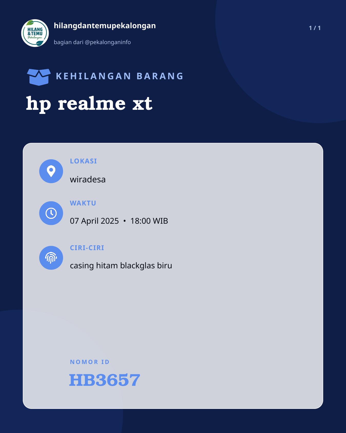 Slide laporan hp realme xt (HB3657)