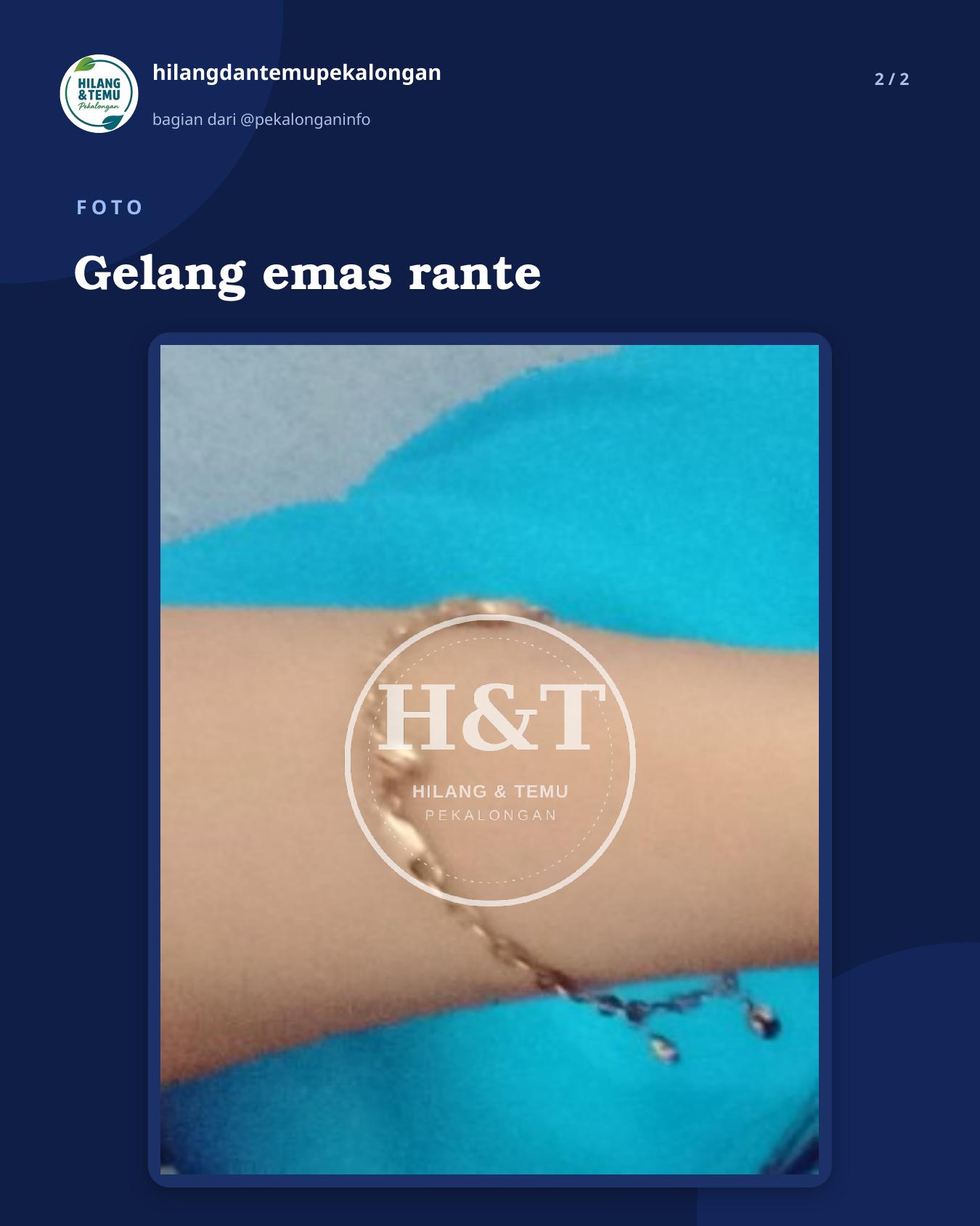 Slide 2 laporan Gelang emas rante