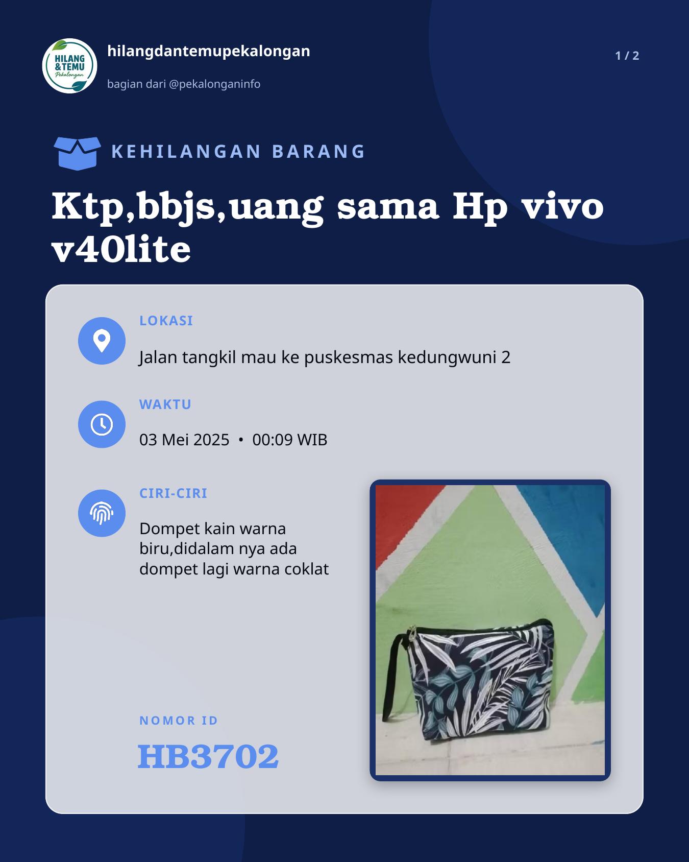 Slide 1 laporan Ktp,bbjs,uang sama Hp vivo v40lite