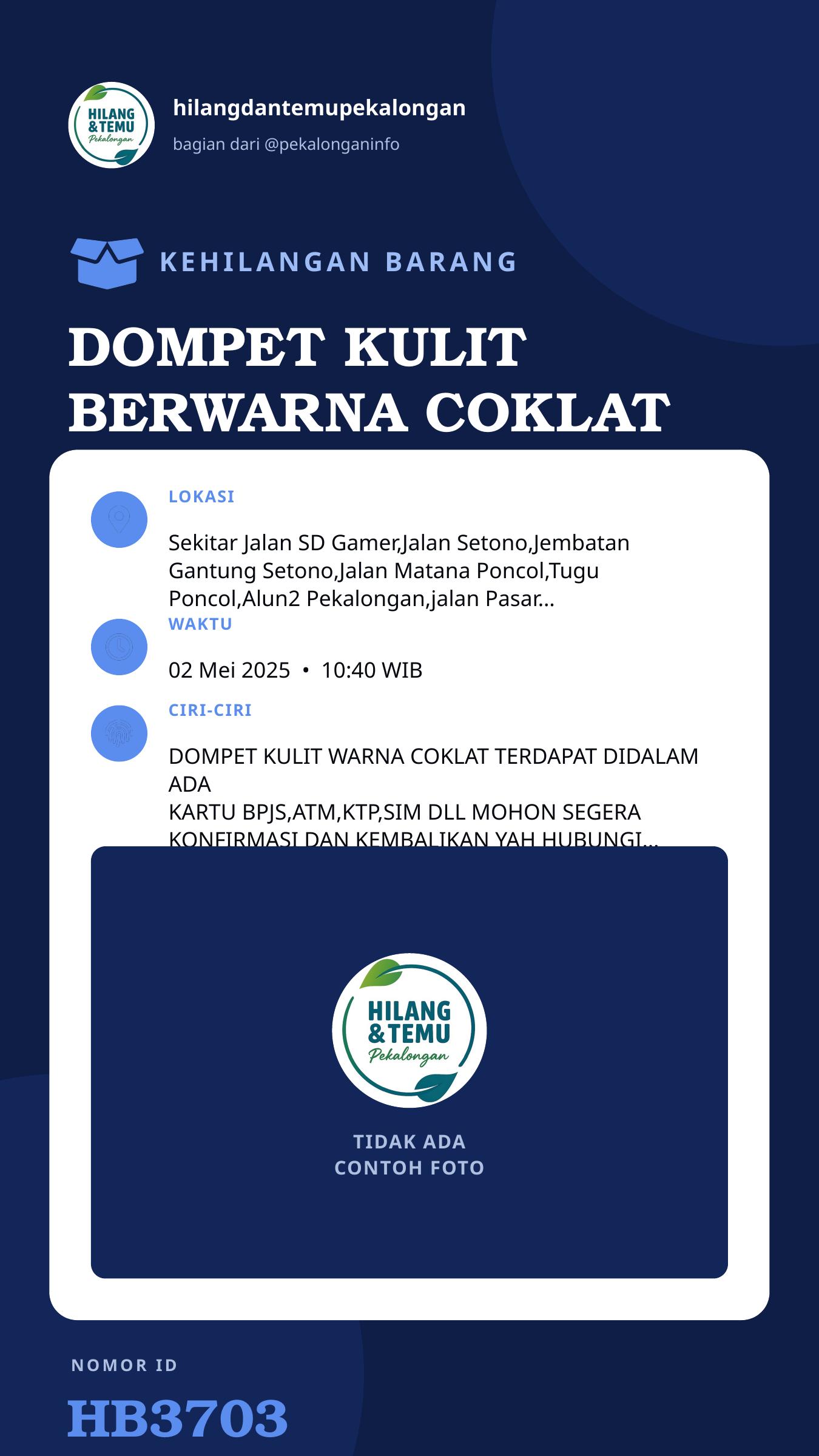 Story 9:16 laporan DOMPET KULIT BERWARNA COKLAT