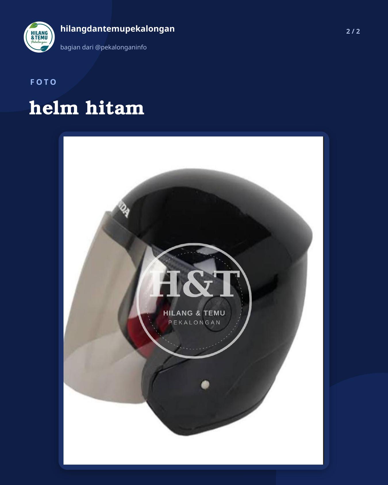 Slide 2 laporan helm hitam