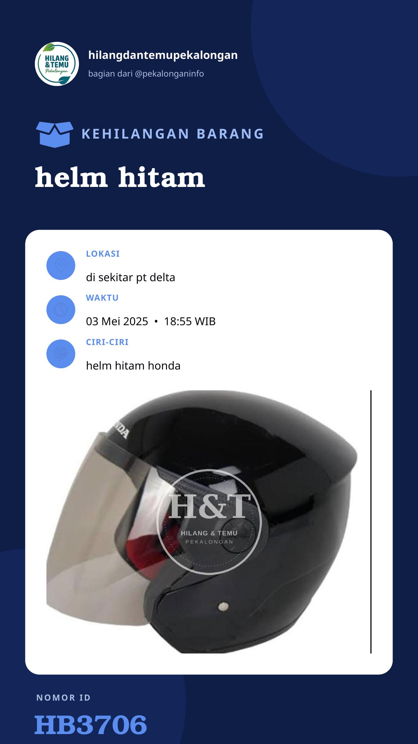 Story 9:16 laporan helm hitam