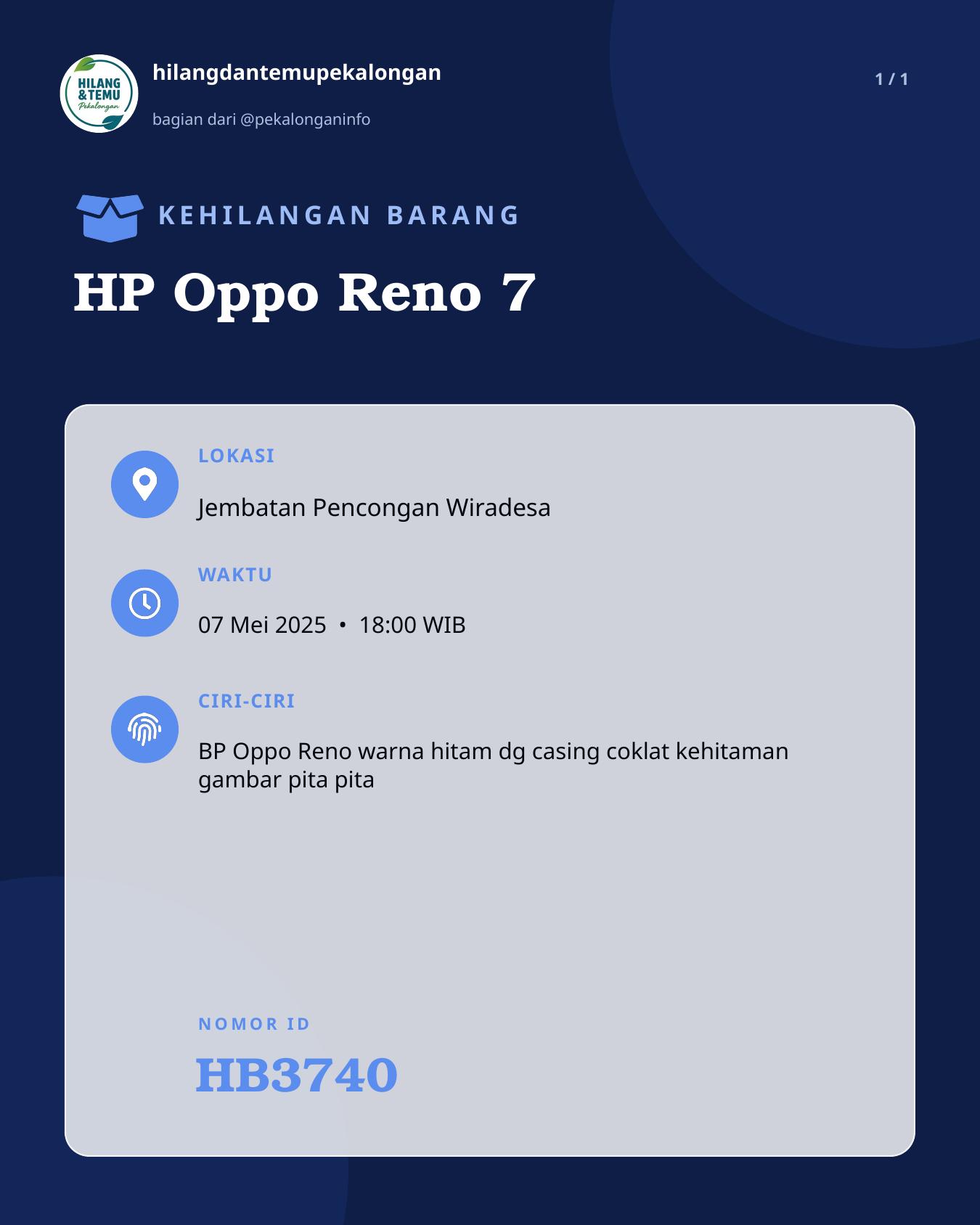 Slide laporan HP Oppo Reno 7 (HB3740)