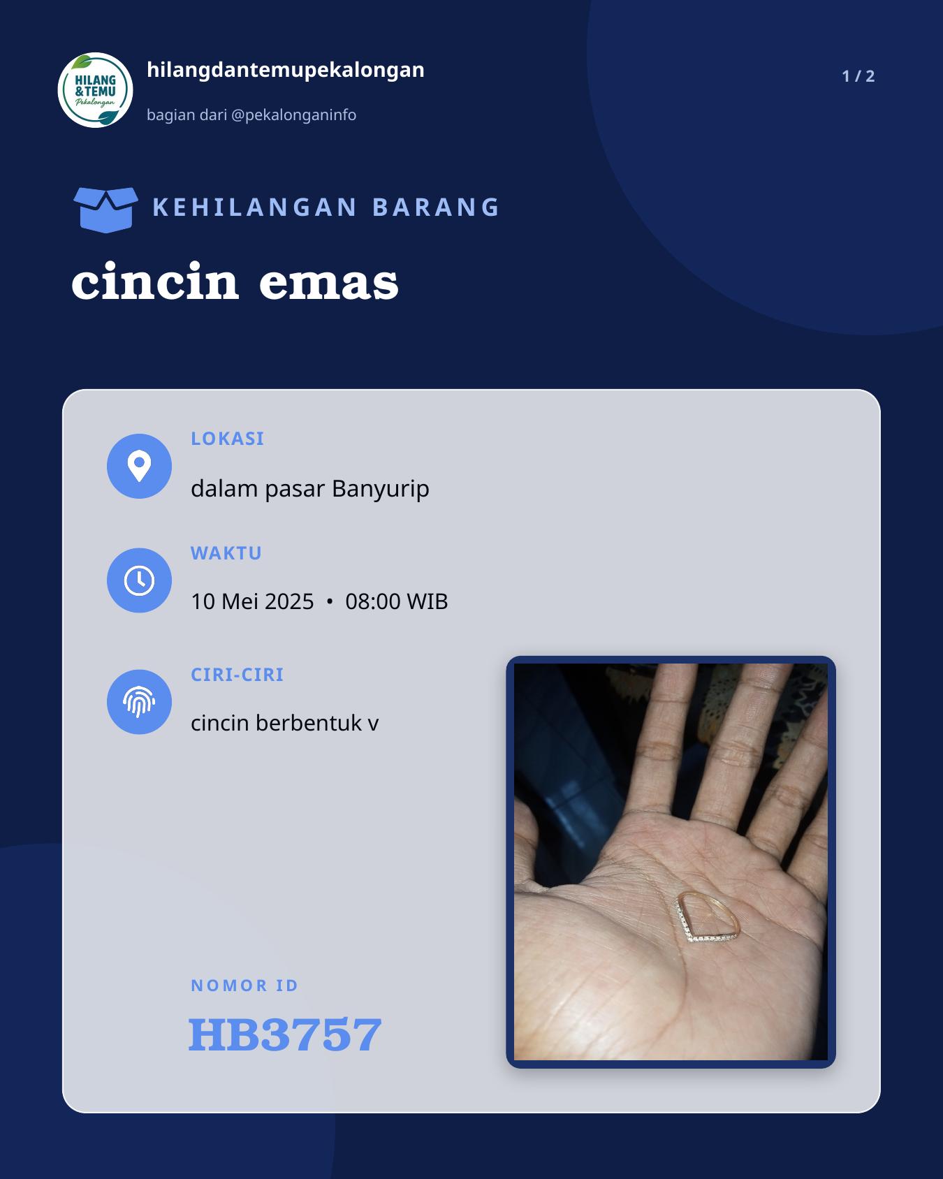 Slide 1 laporan cincin emas
