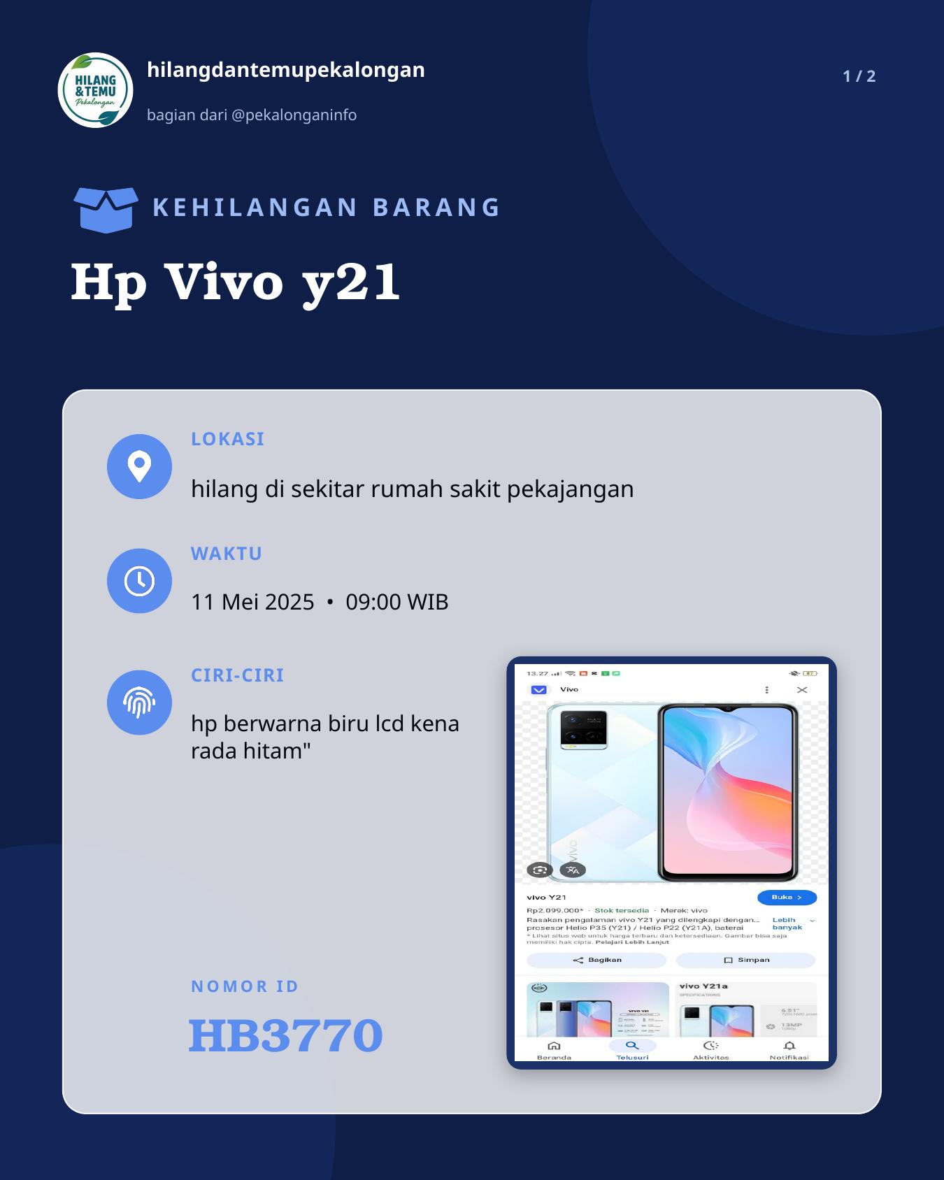 Slide 1 laporan Hp Vivo y21