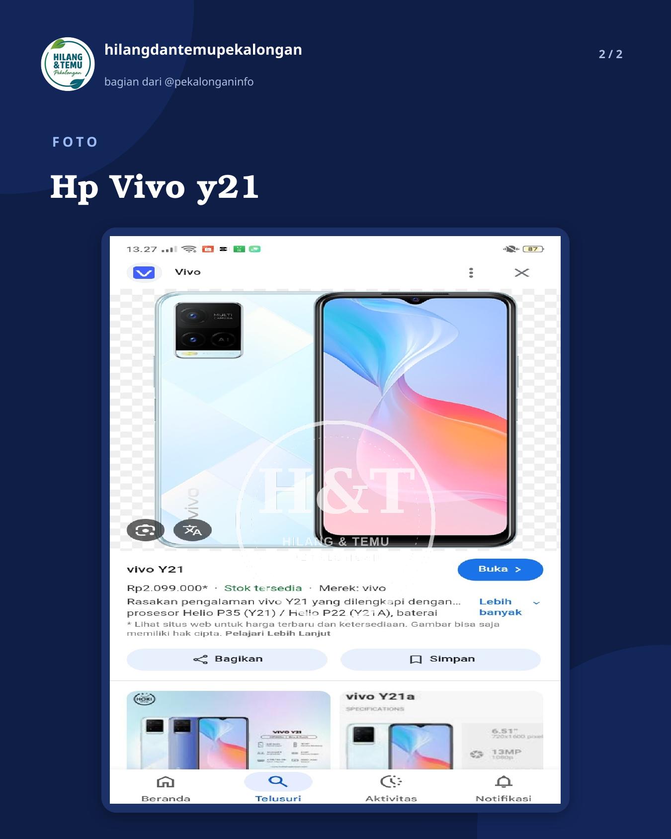 Slide 2 laporan Hp Vivo y21