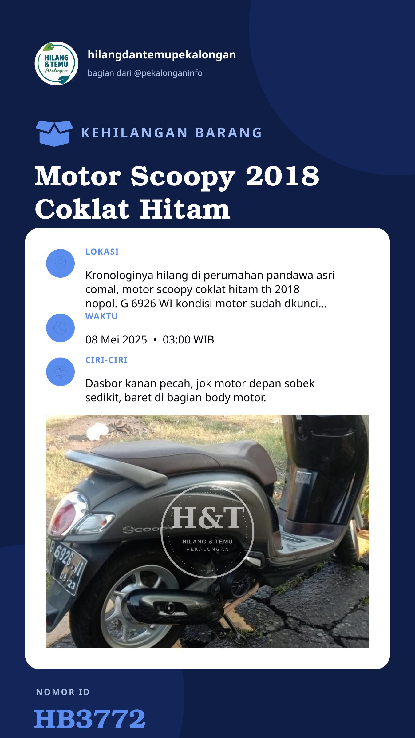 Story 9:16 laporan Motor Scoopy 2018 Coklat Hitam
