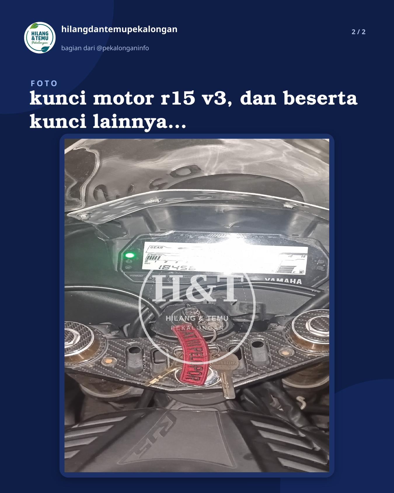 Slide 2 laporan kunci motor r15 v3, dan beserta kunci lainnya, yang ada bandul kunci bad brimob