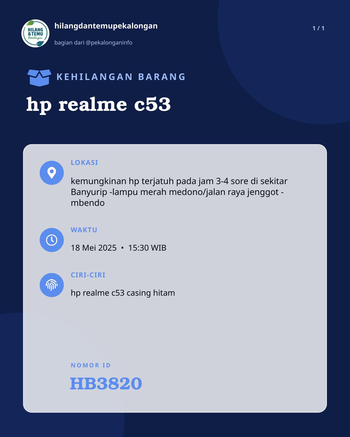 Slide laporan hp realme c53 (HB3820)