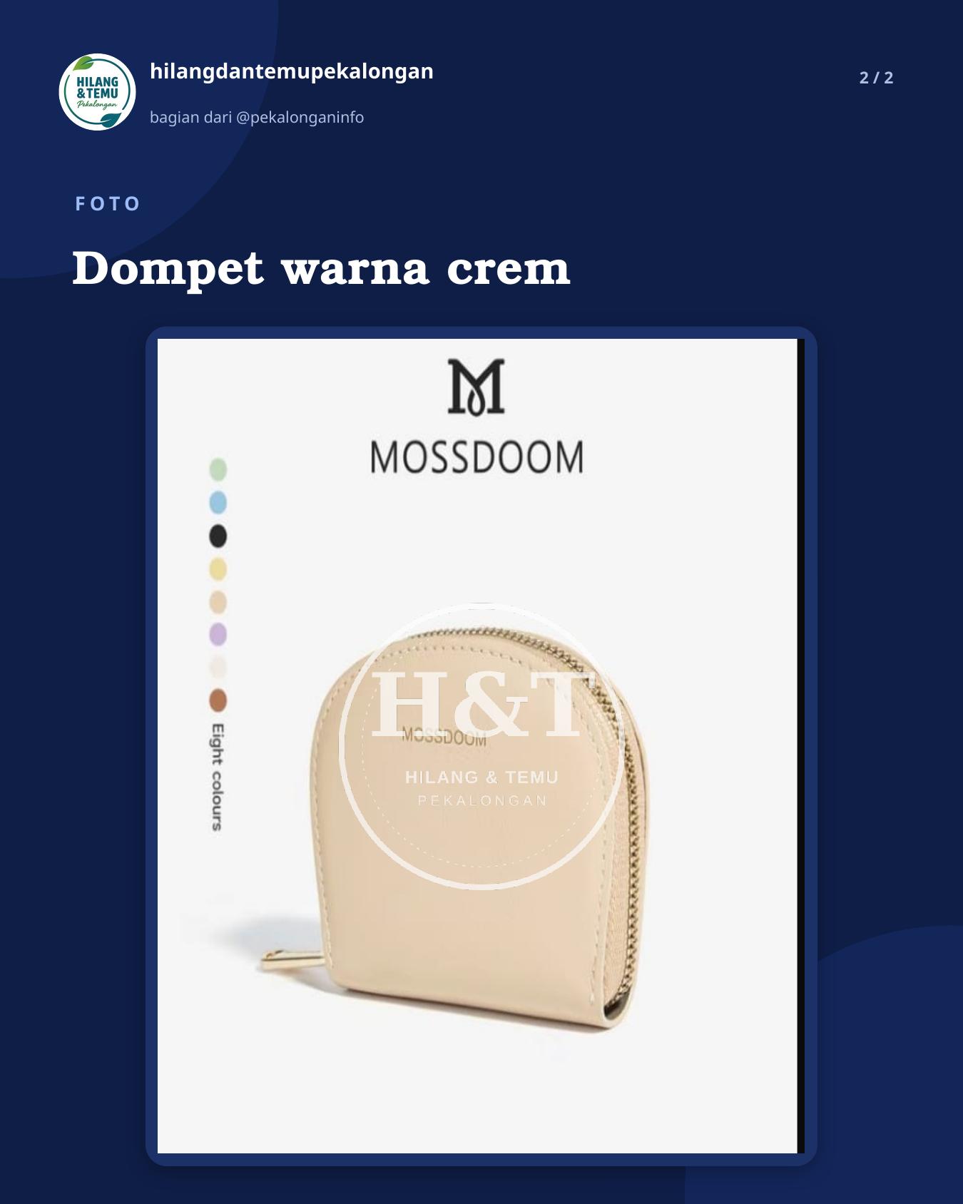 Slide 2 laporan Dompet warna crem