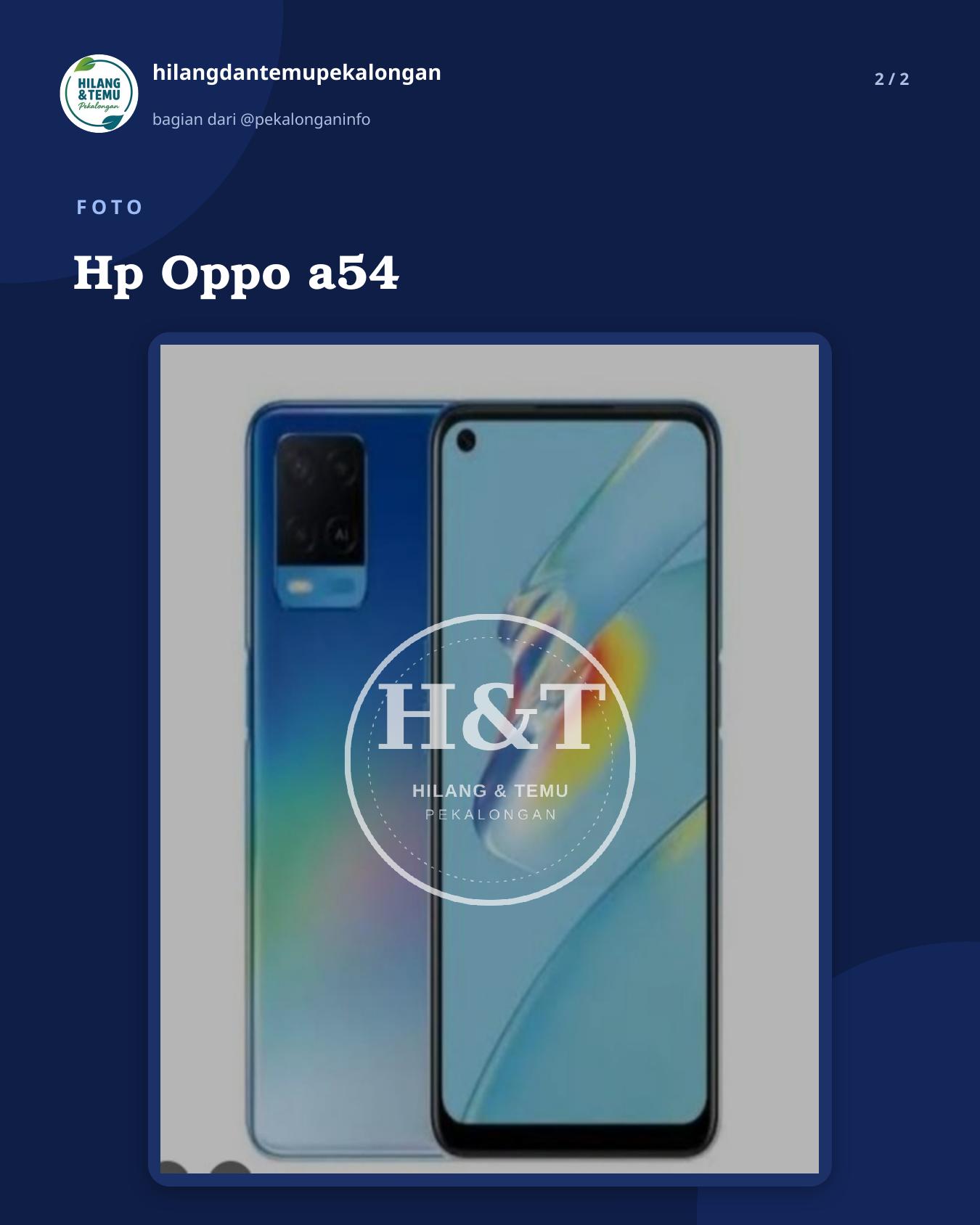 Slide 2 laporan Hp Oppo a54