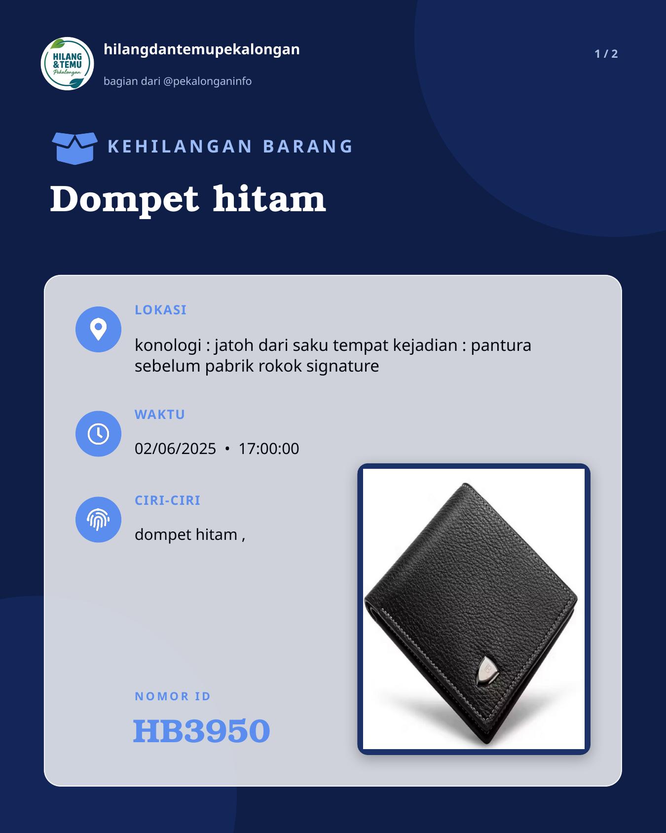 Slide 1 laporan Dompet hitam