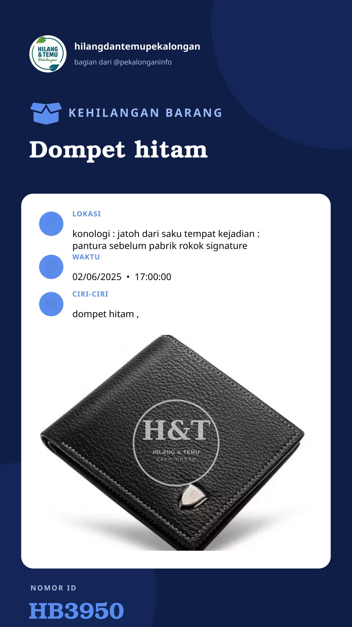 Story 9:16 laporan Dompet hitam