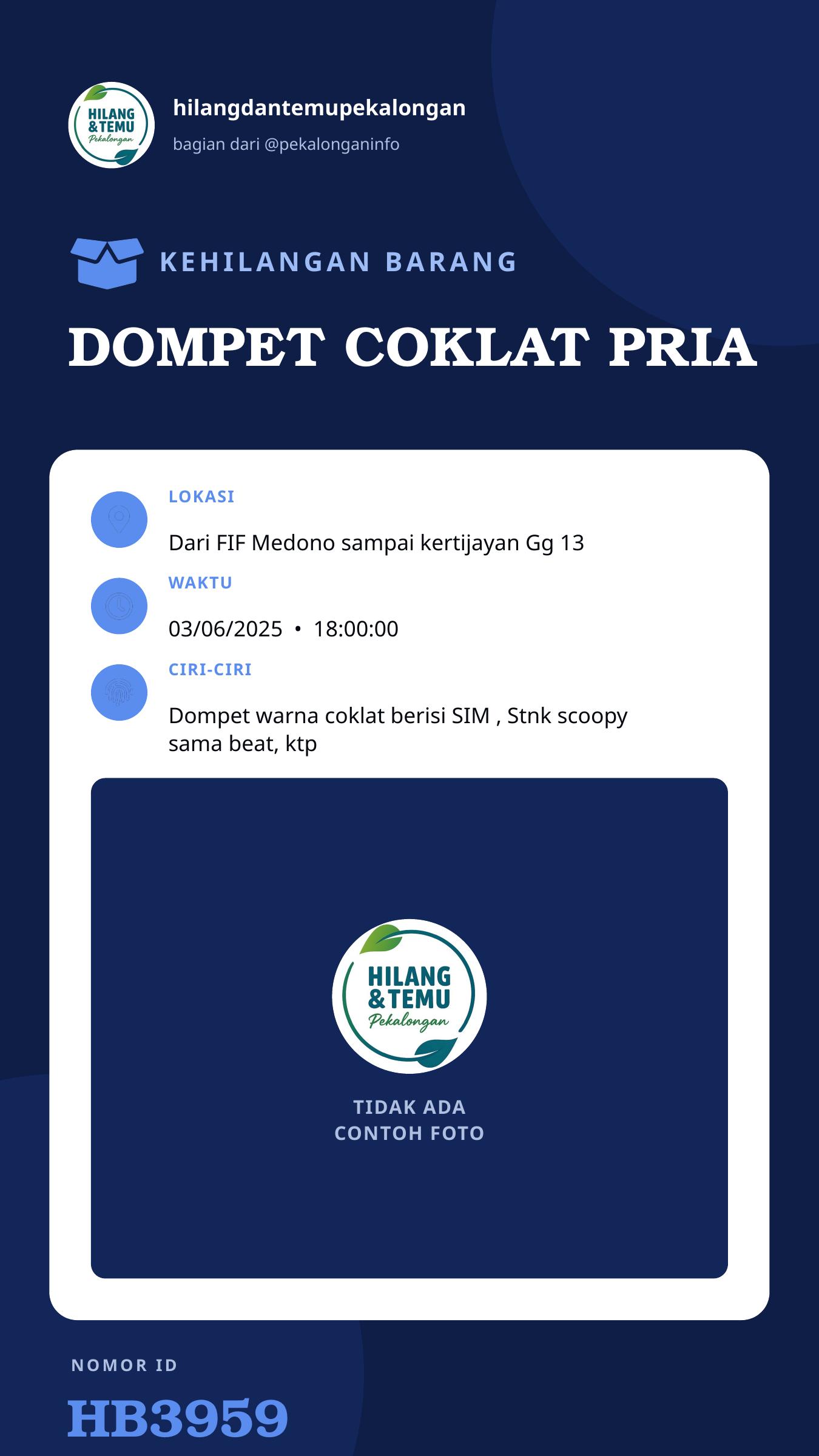 Story 9:16 laporan DOMPET COKLAT PRIA