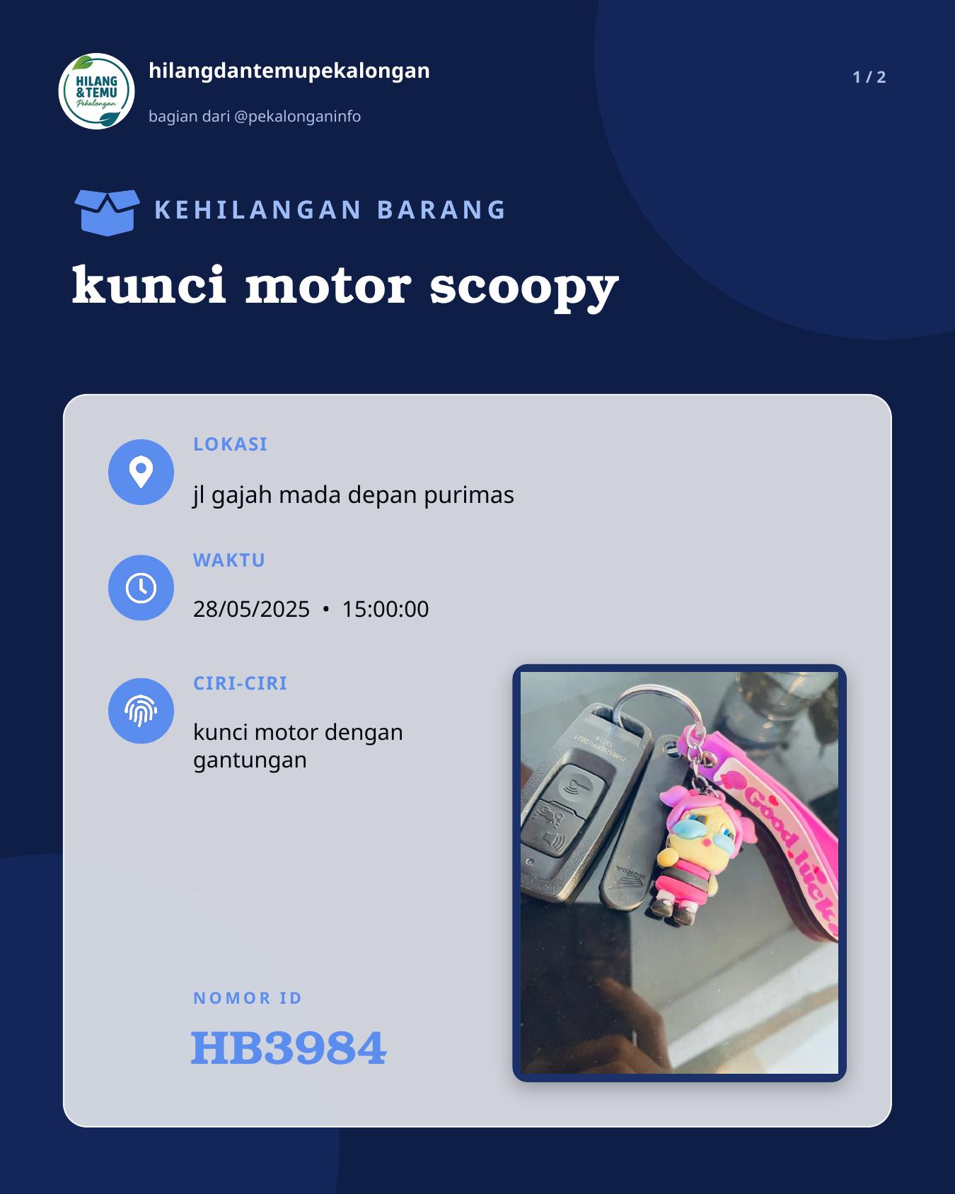 Slide 1 laporan kunci motor scoopy