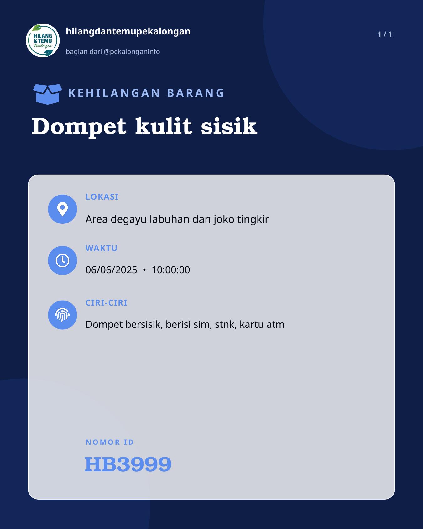 Slide laporan Dompet kulit sisik (HB3999)
