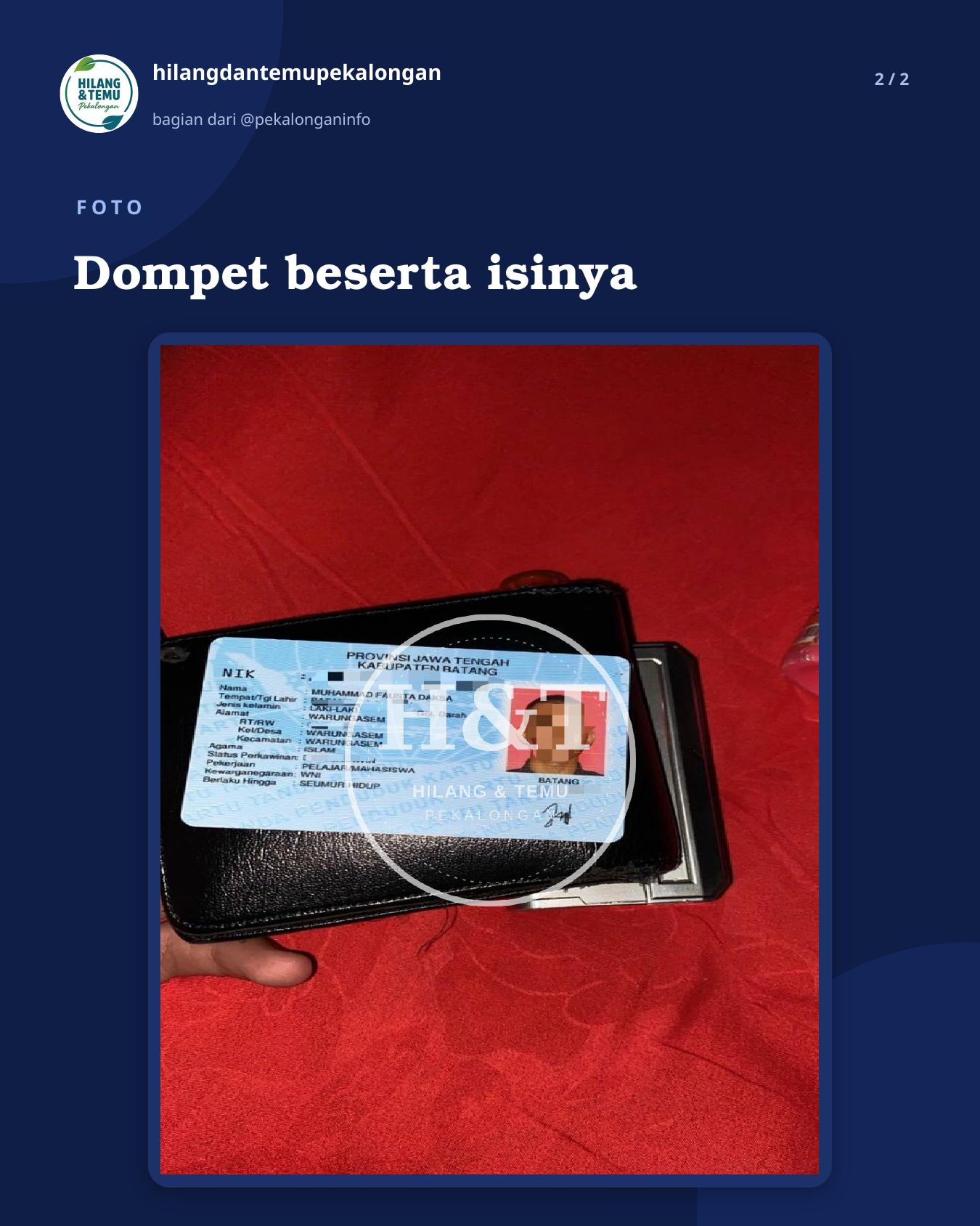 Slide 2 laporan Dompet beserta isinya