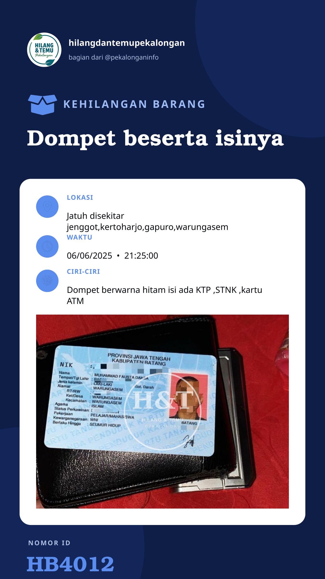 Story 9:16 laporan Dompet beserta isinya