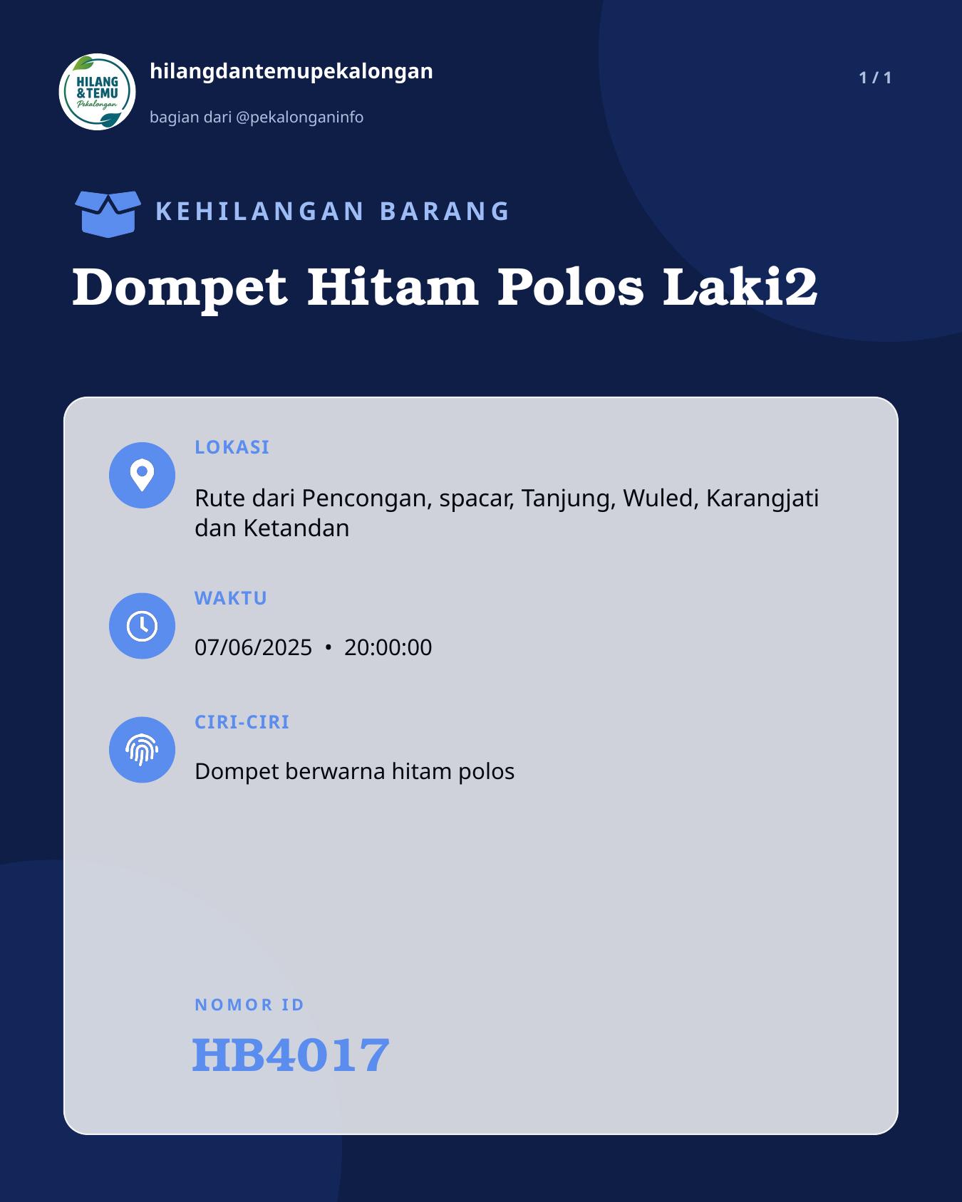 Slide laporan Dompet Hitam Polos Laki2 (HB4017)