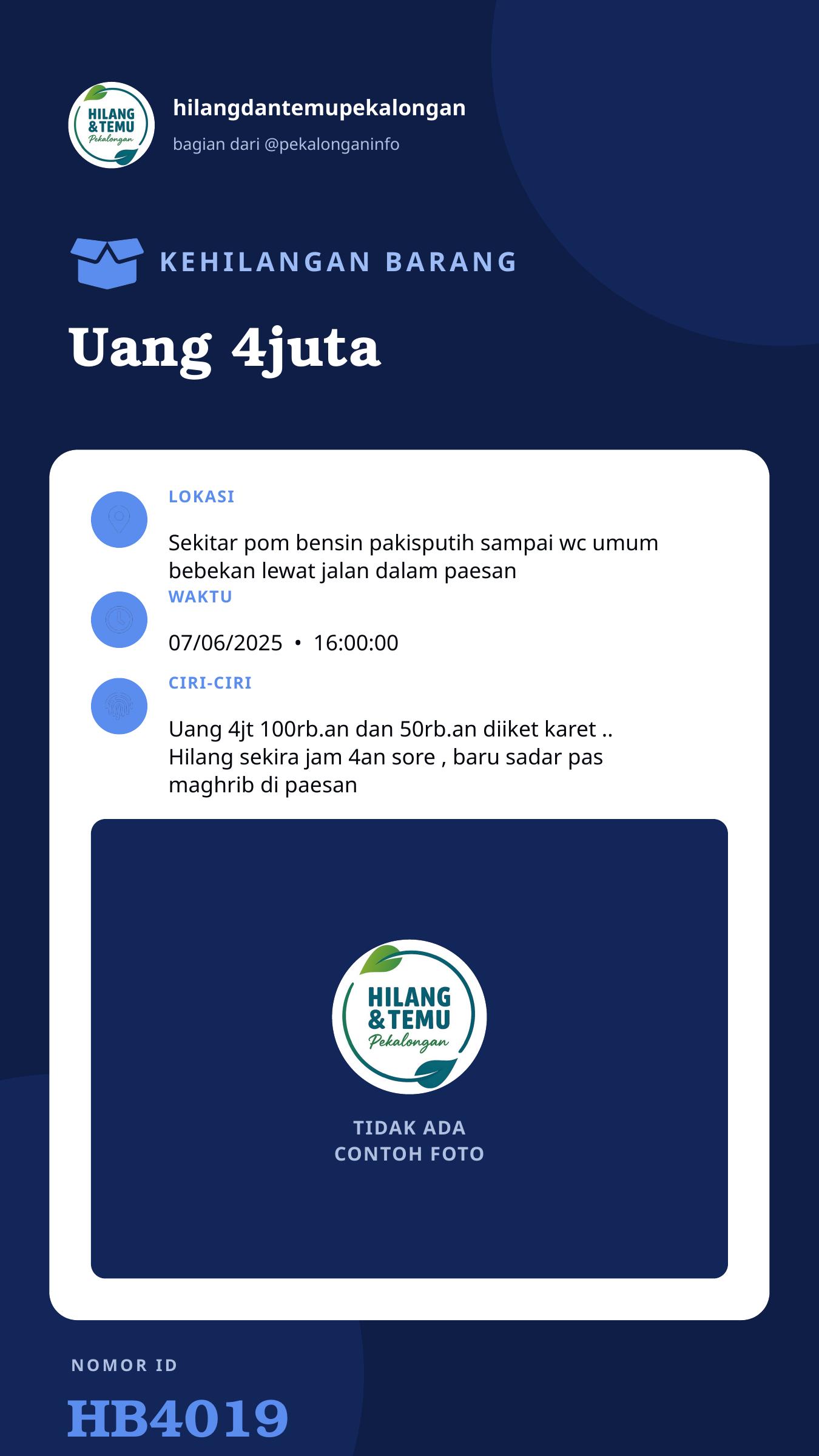 Story 9:16 laporan Uang 4juta