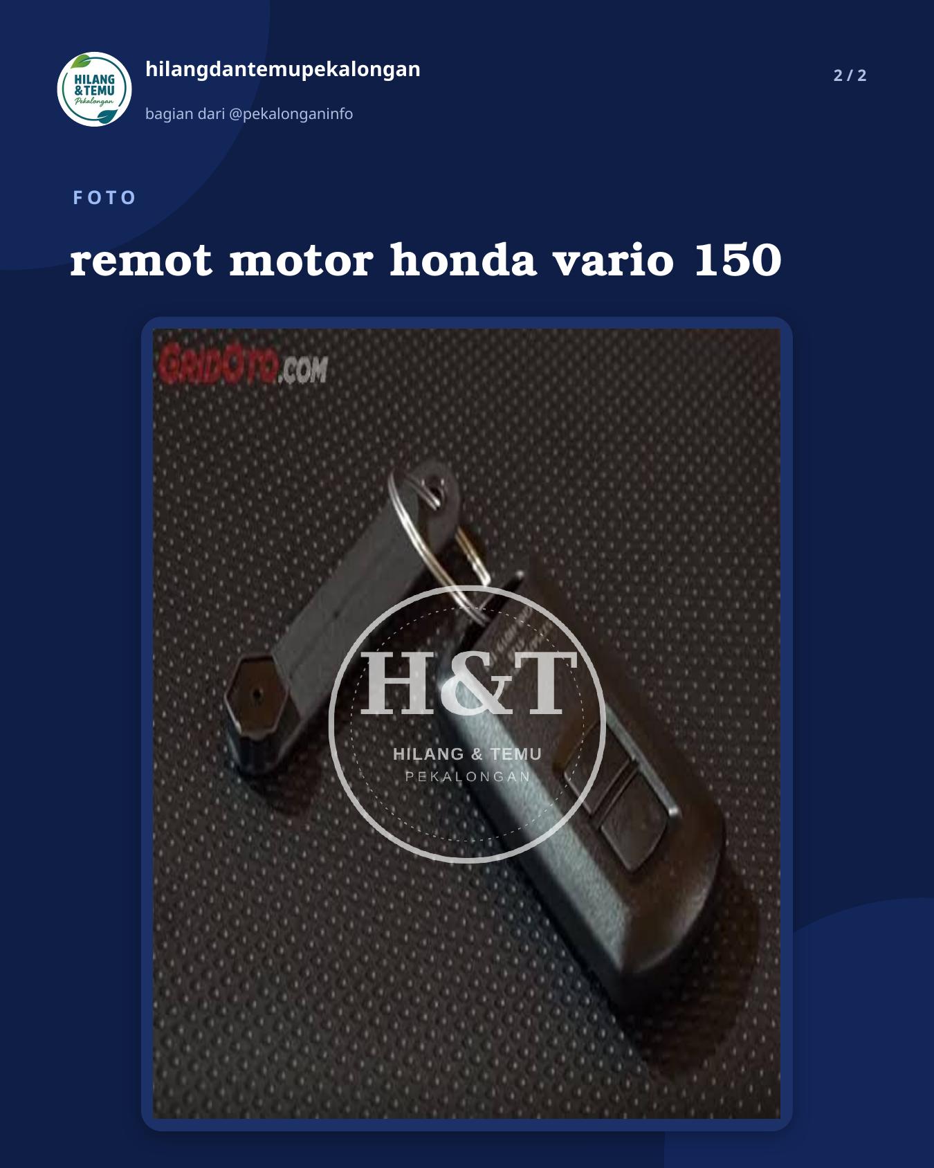 Slide 2 laporan remot motor honda vario 150