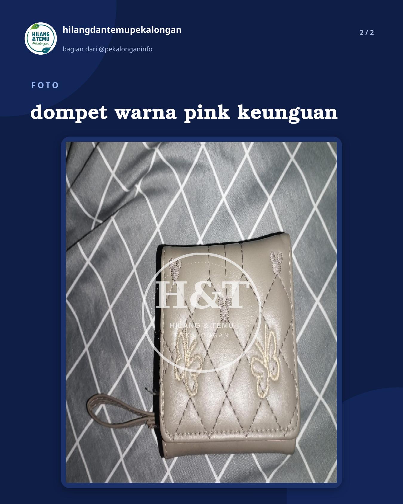 Slide 2 laporan dompet warna pink keunguan
