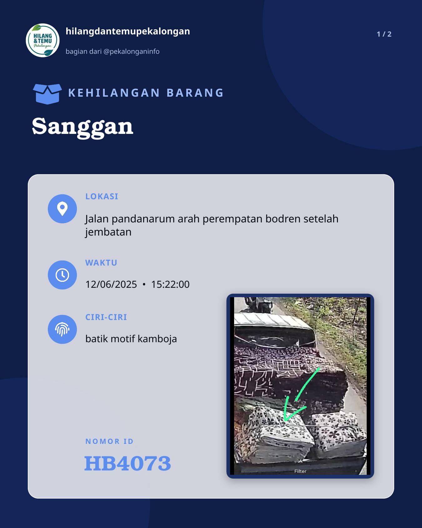 Slide 1 laporan Sanggan