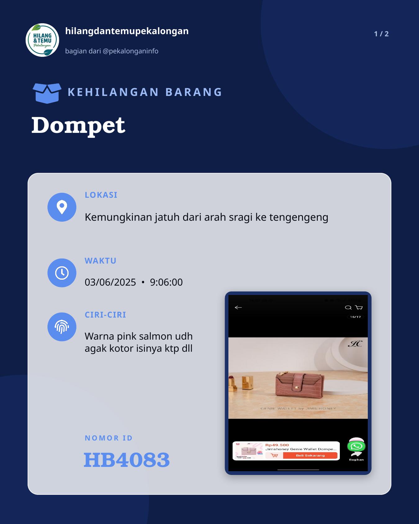 Slide 1 laporan Dompet