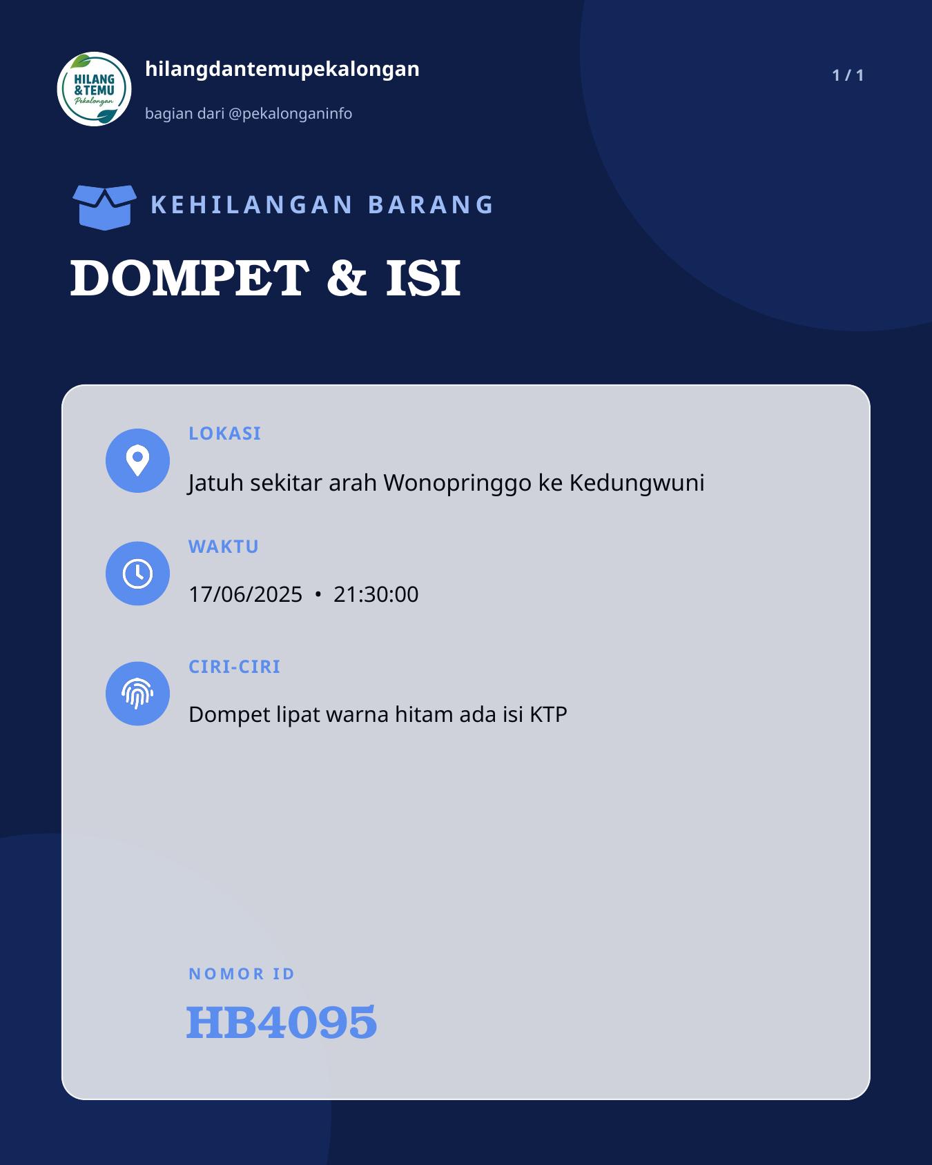 Slide laporan DOMPET & ISI (HB4095)