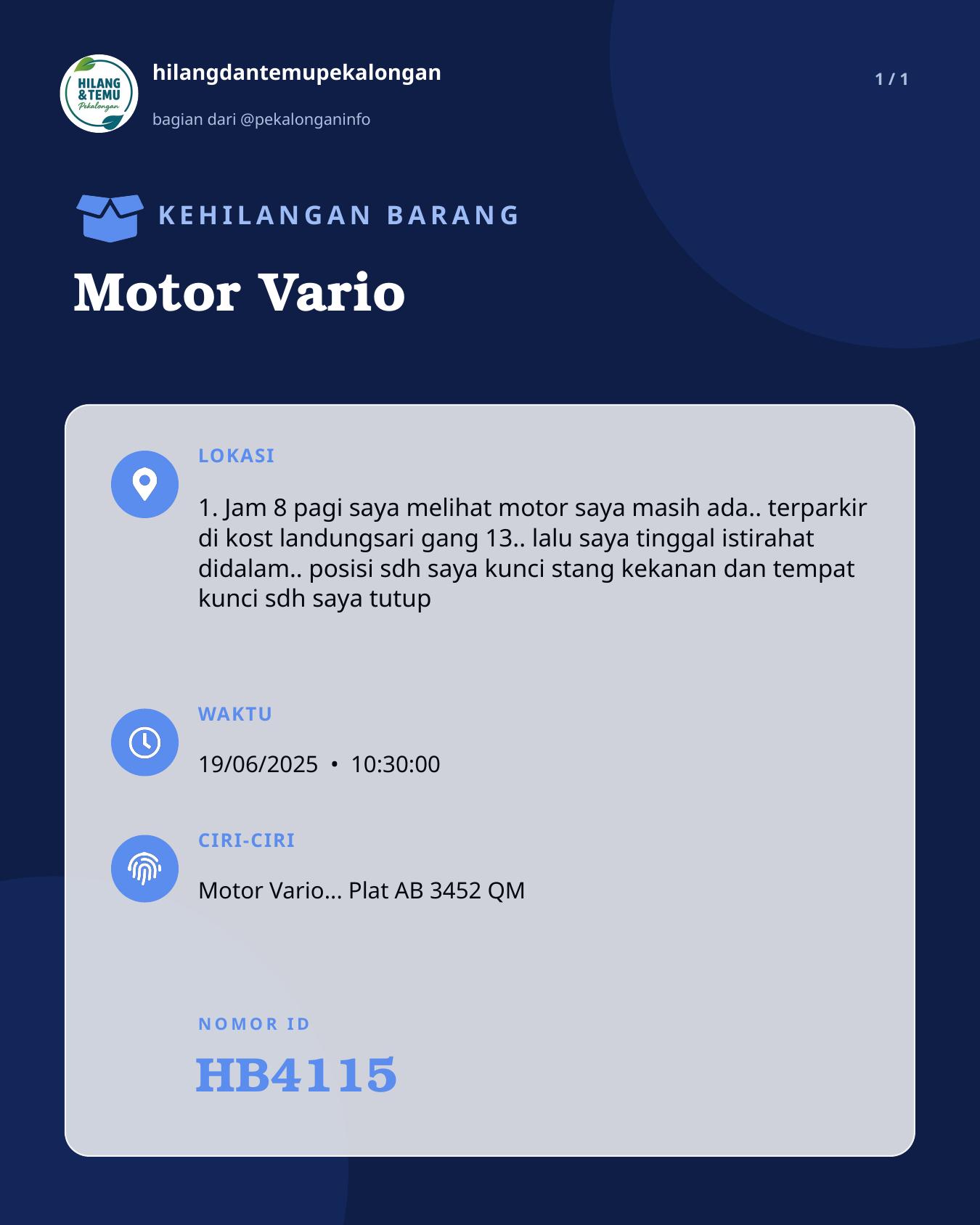 Slide laporan Motor Vario (HB4115)