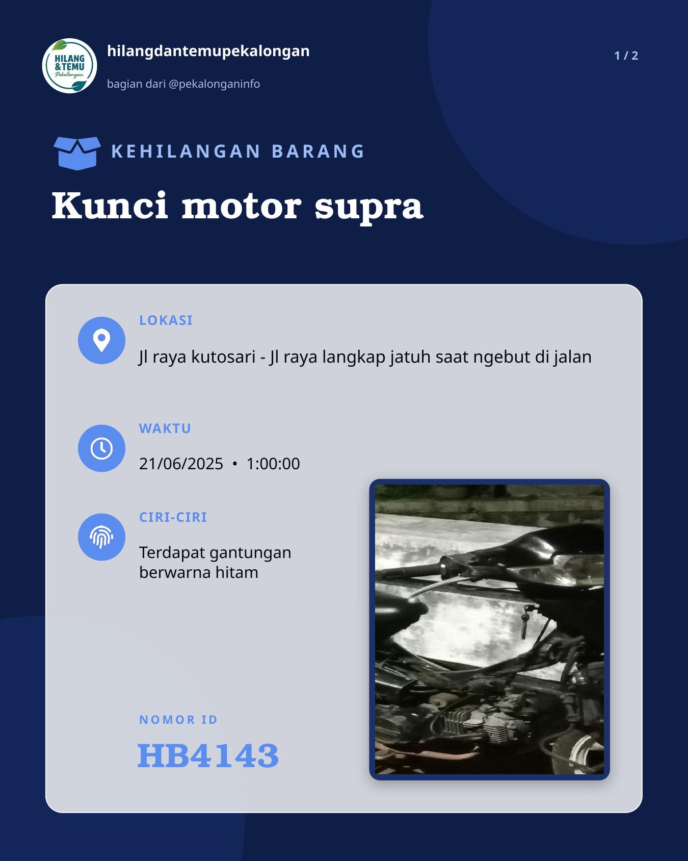Slide 1 laporan Kunci motor supra