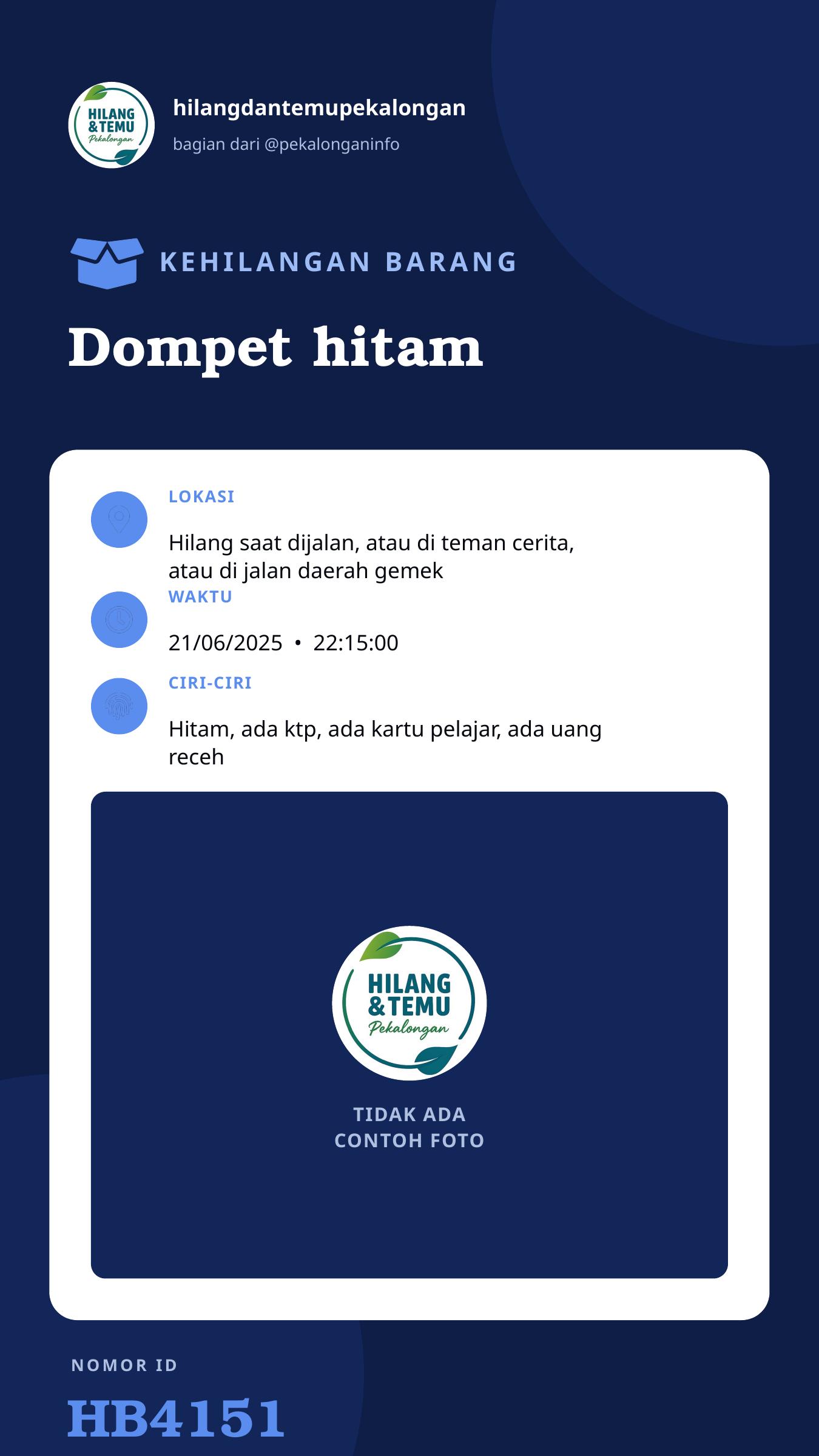 Story 9:16 laporan Dompet hitam