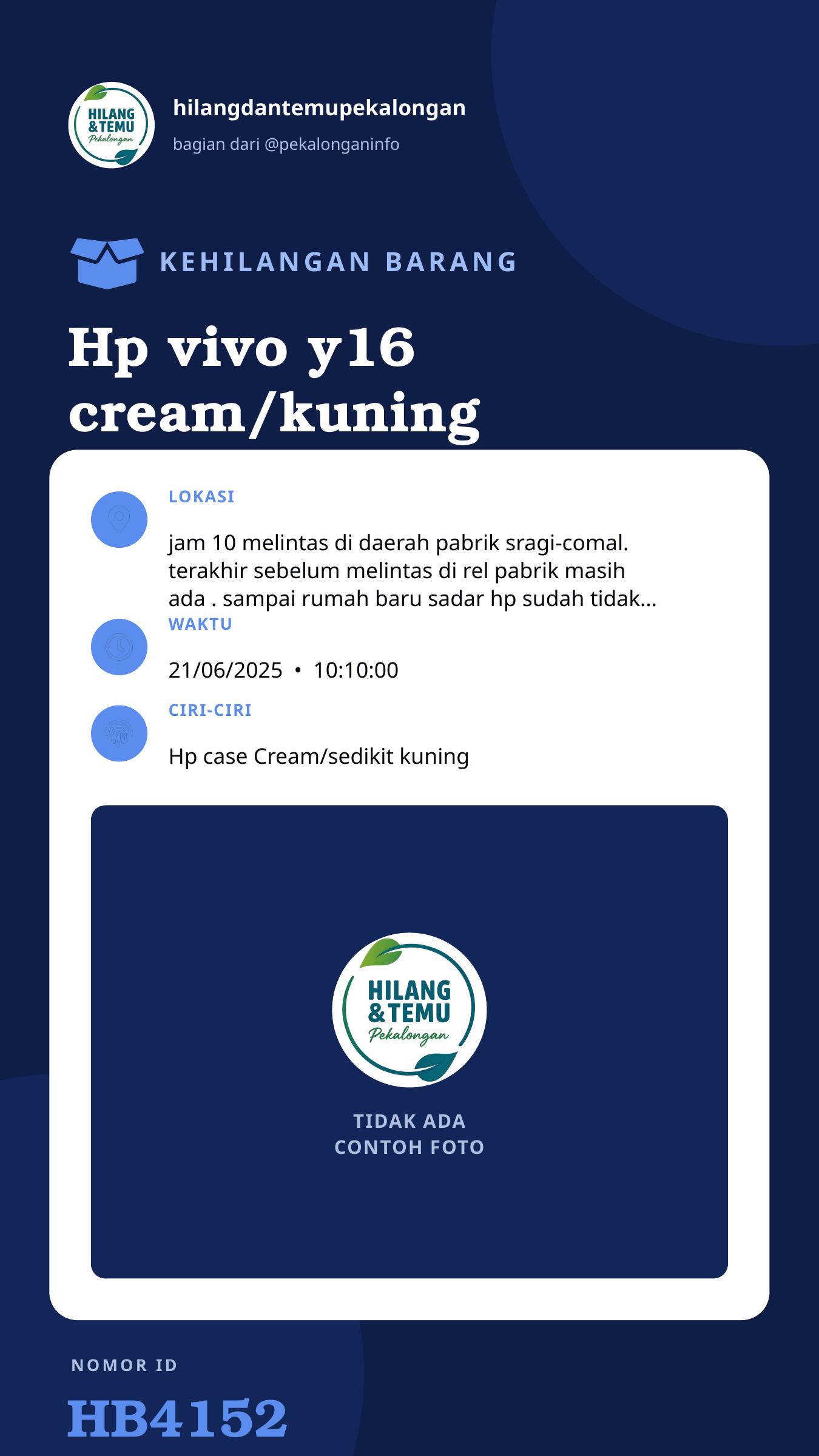 Story 9:16 laporan Hp vivo y16 cream/kuning