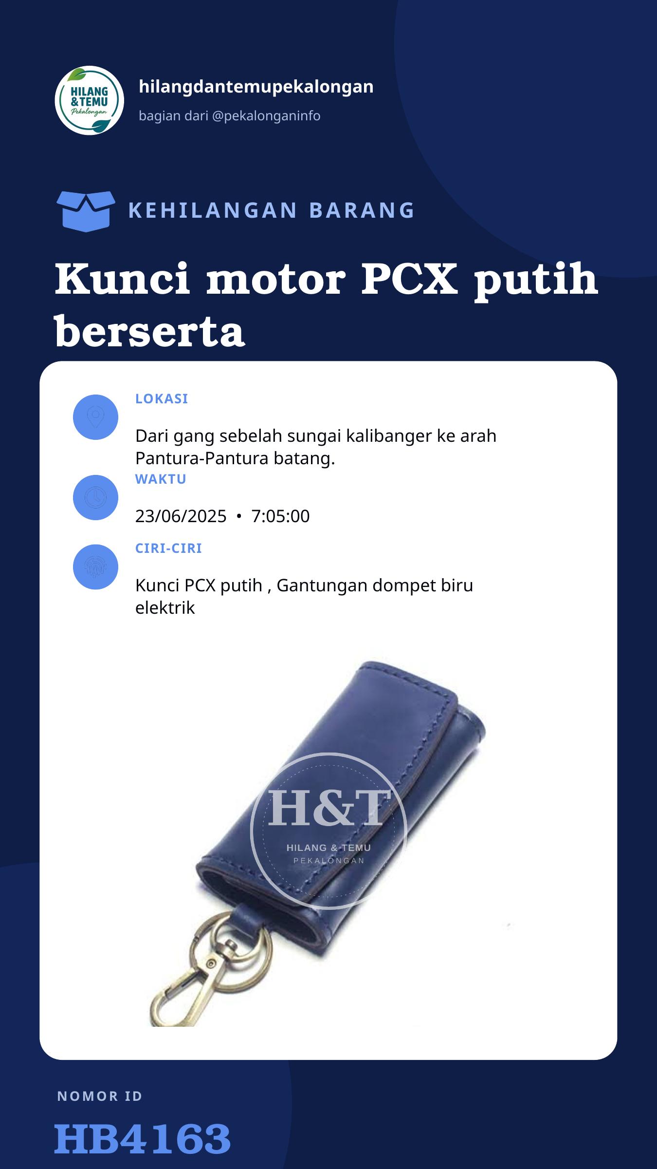 Story 9:16 laporan Kunci motor PCX putih berserta STNK