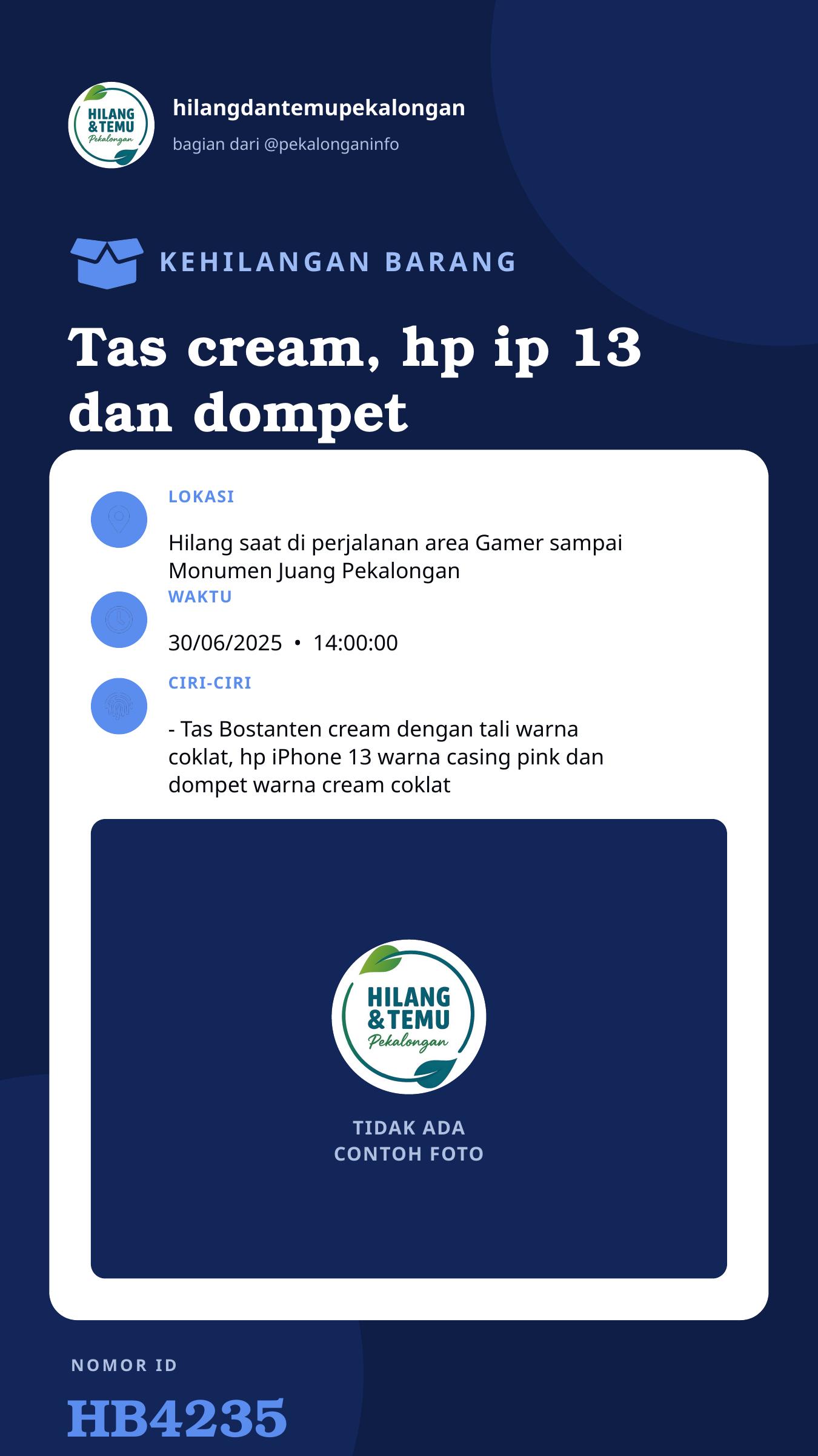 Story 9:16 laporan Tas cream, hp ip 13 dan dompet coklat cream