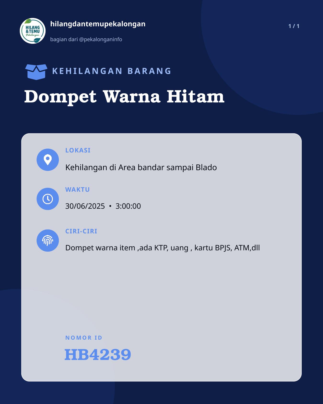 Slide laporan Dompet Warna Hitam (HB4239)