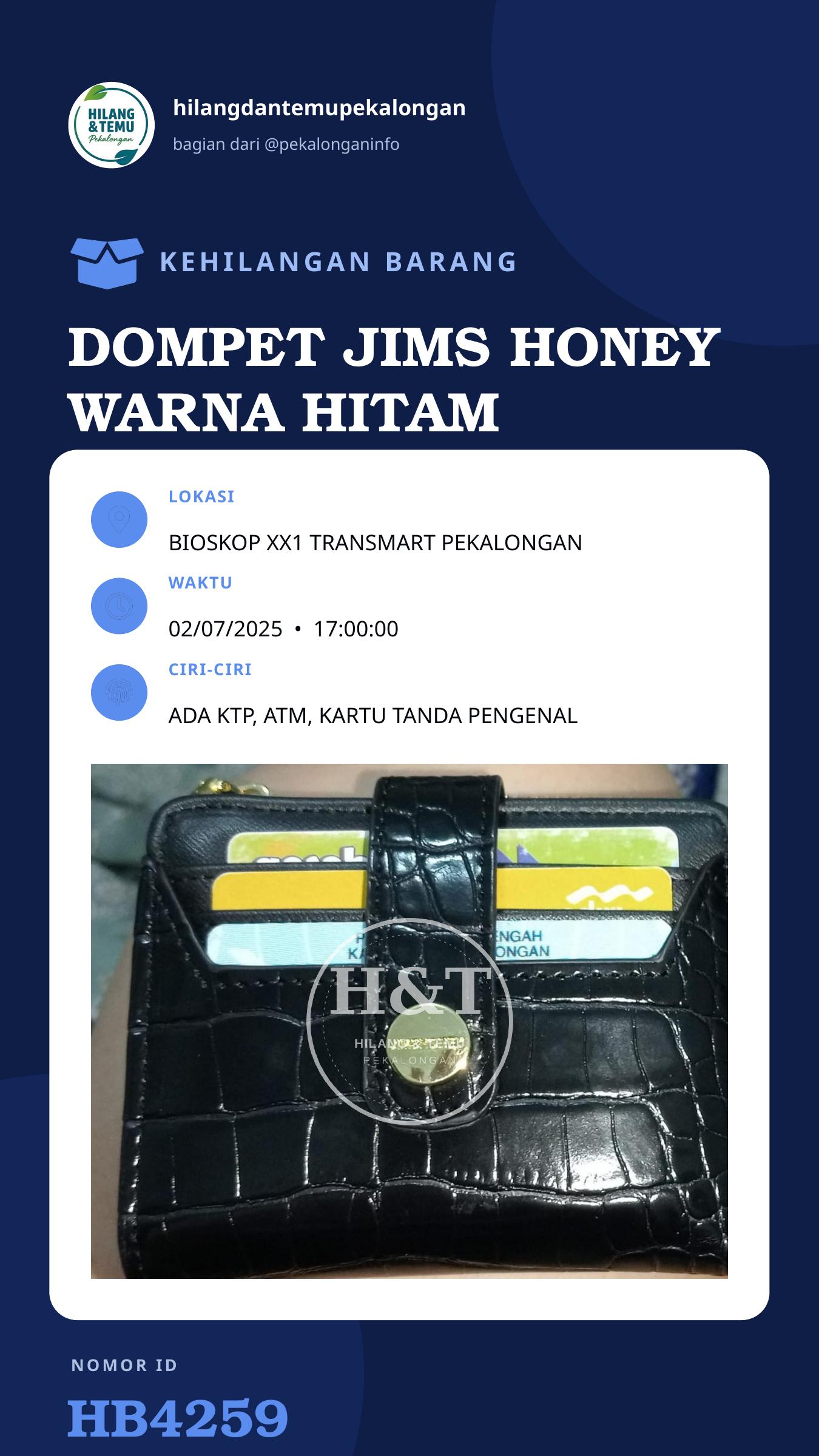 Story 9:16 laporan DOMPET JIMS HONEY WARNA HITAM