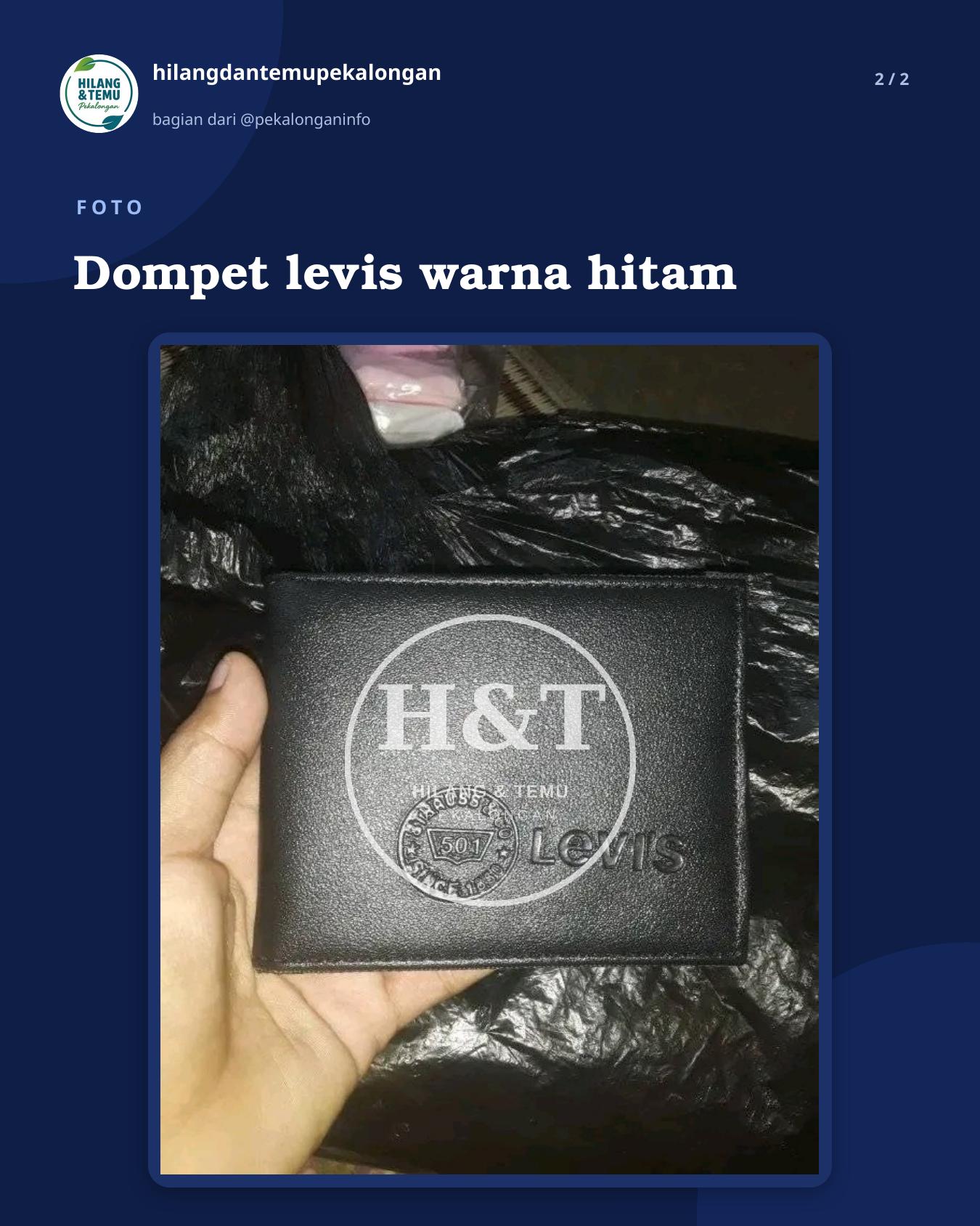Slide 2 laporan Dompet levis warna hitam