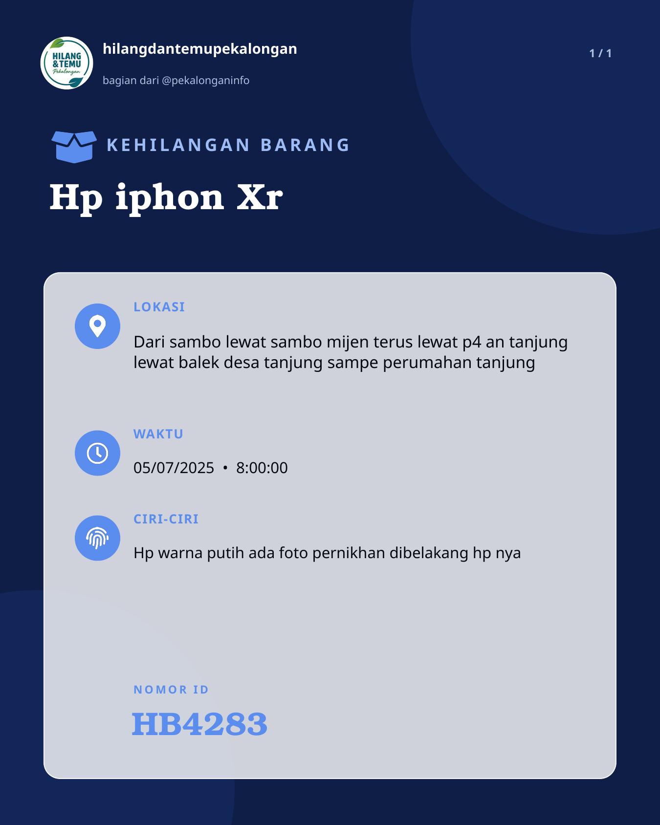 Slide laporan Hp iphon Xr (HB4283)
