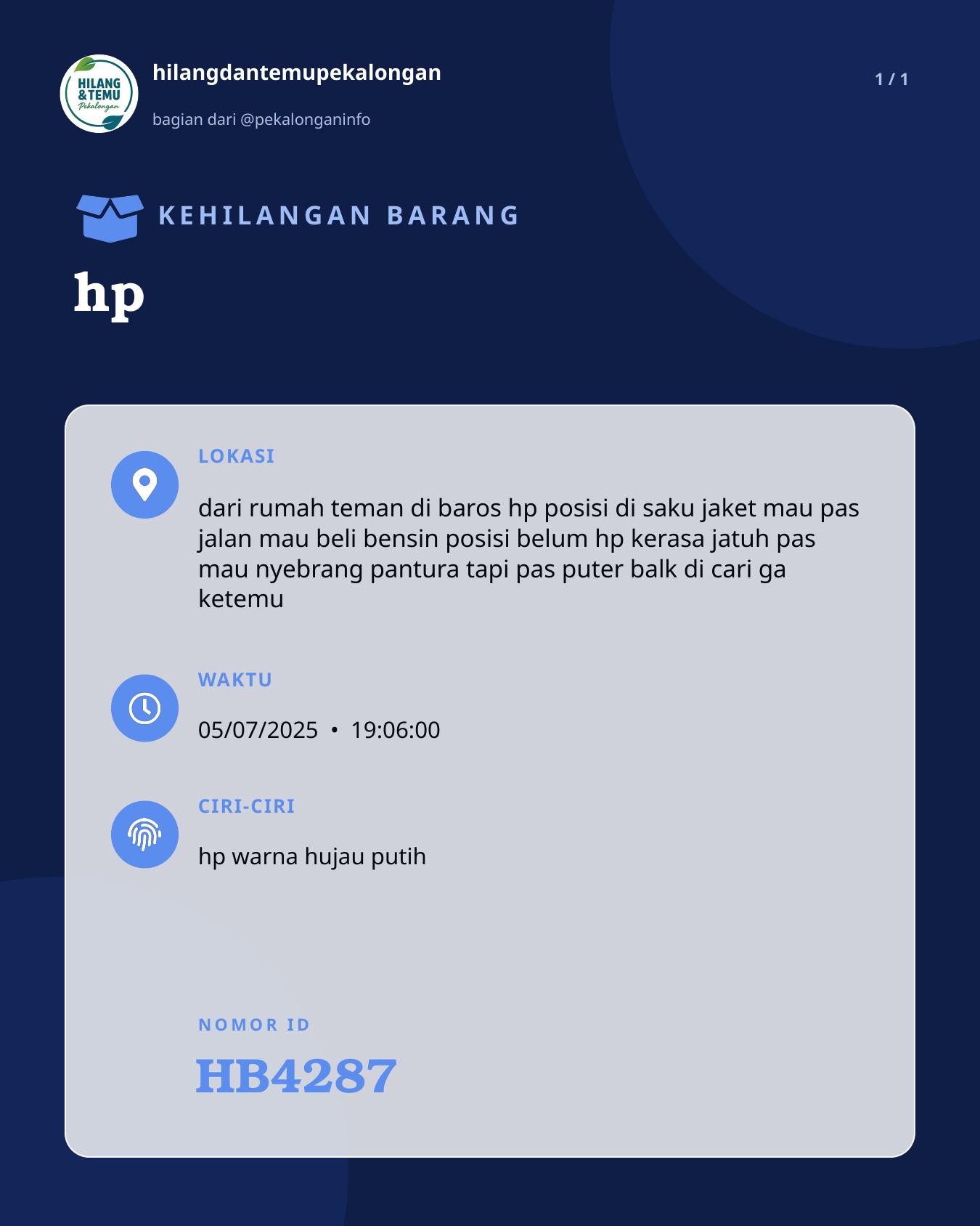 Slide laporan hp (HB4287)
