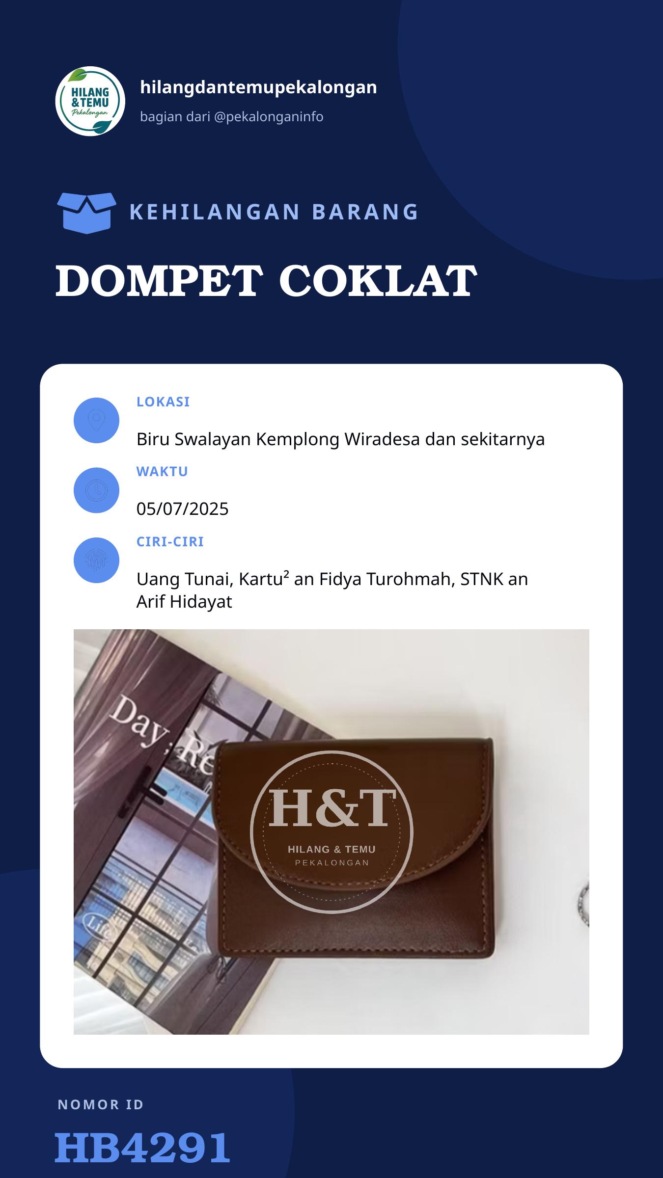 Story 9:16 laporan DOMPET COKLAT