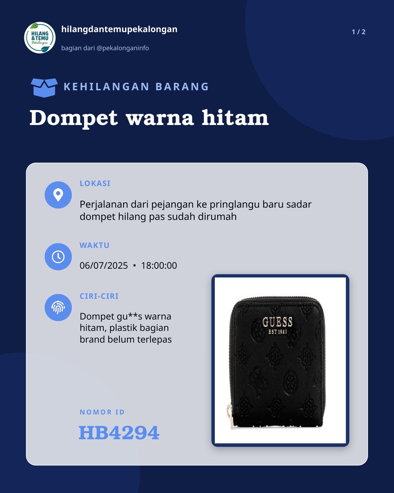 Slide 1 laporan Dompet warna hitam