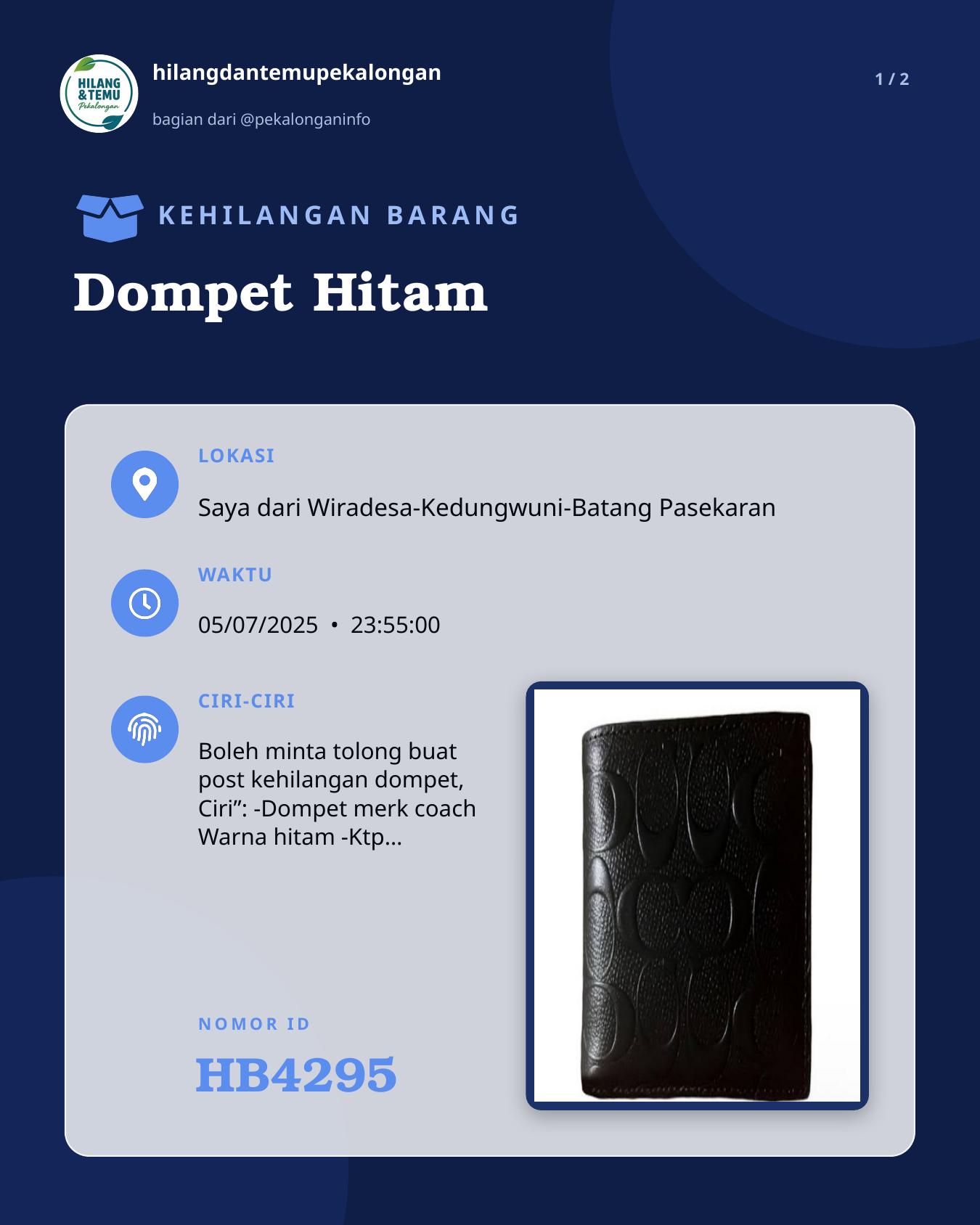 Slide 1 laporan Dompet Hitam