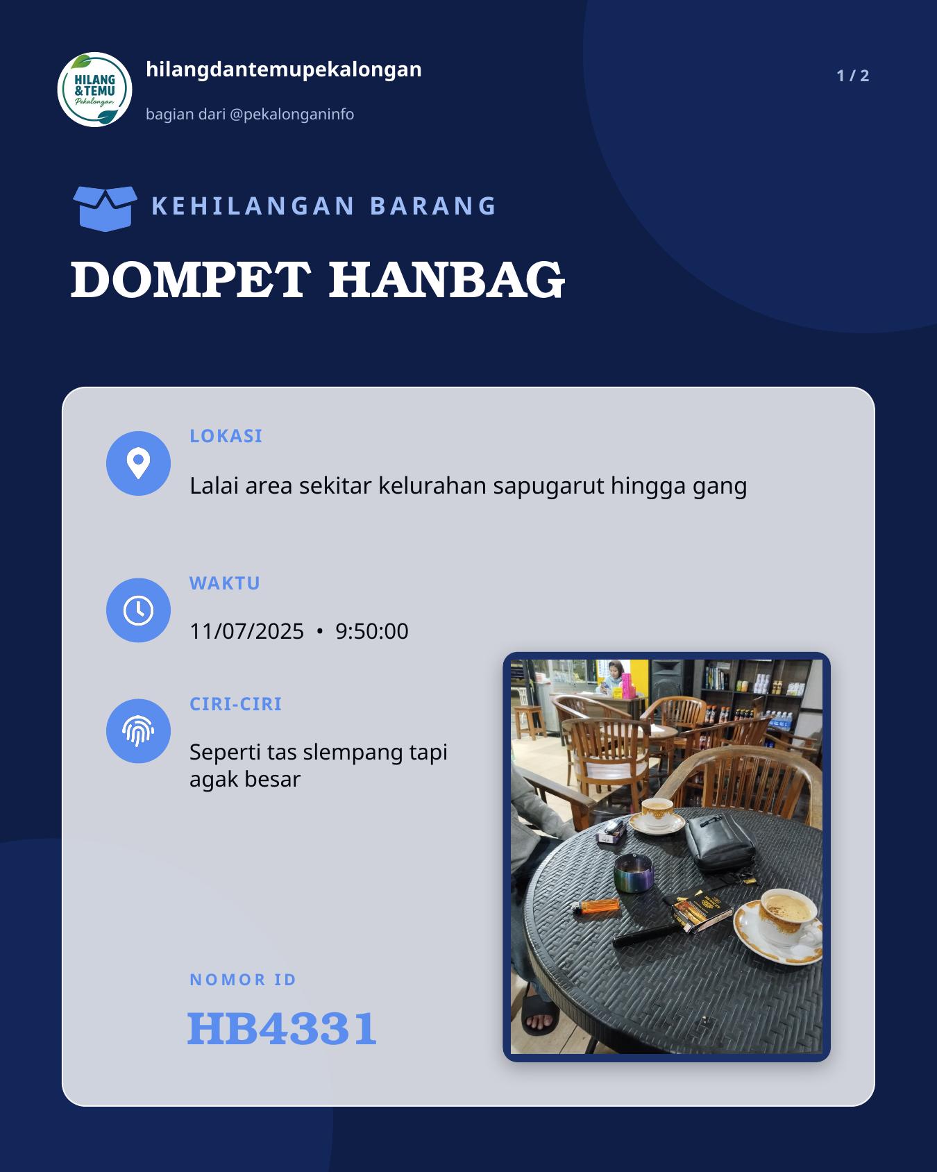 Slide 1 laporan DOMPET HANBAG