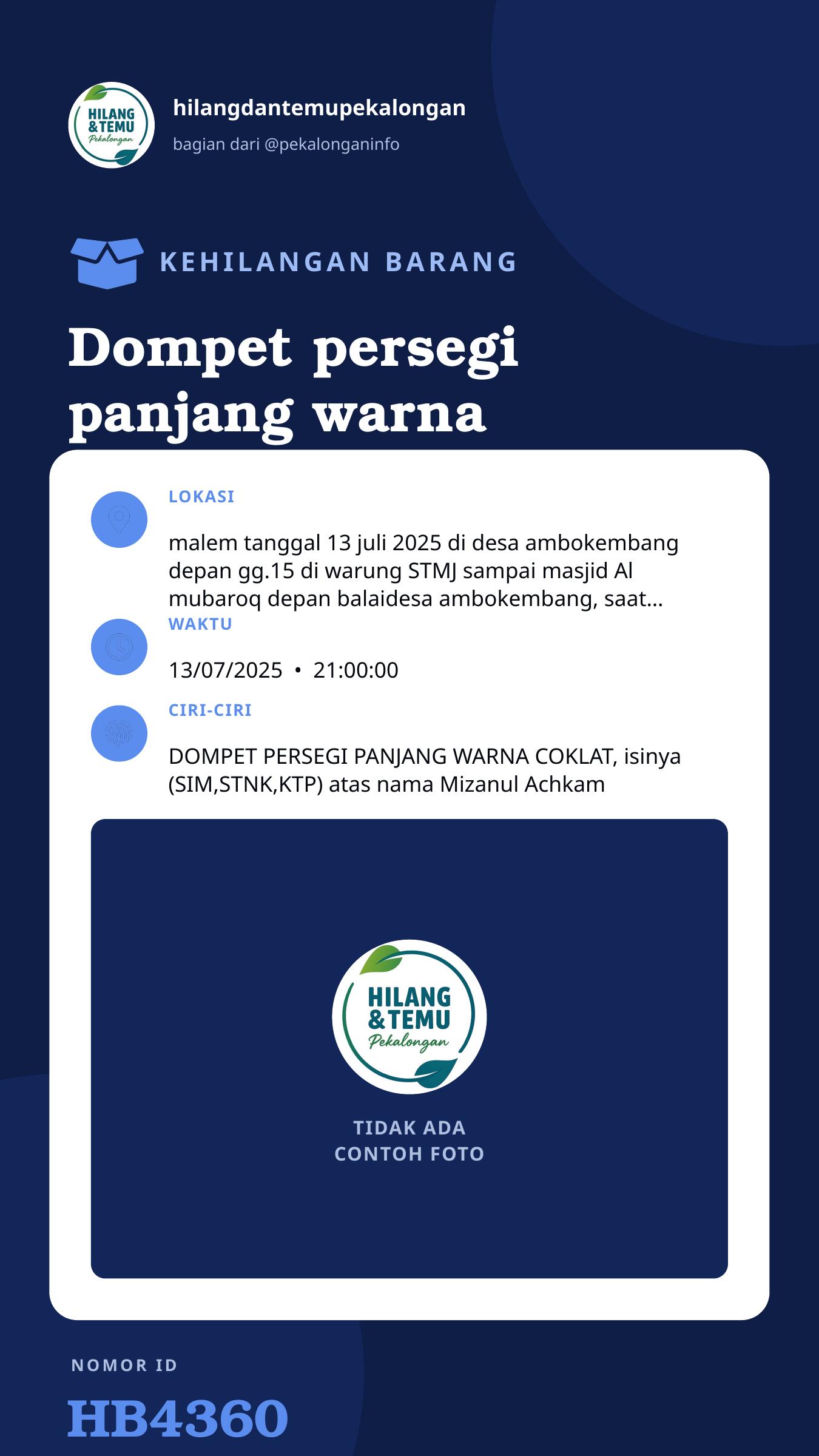 Story 9:16 laporan Dompet persegi panjang warna Coklat