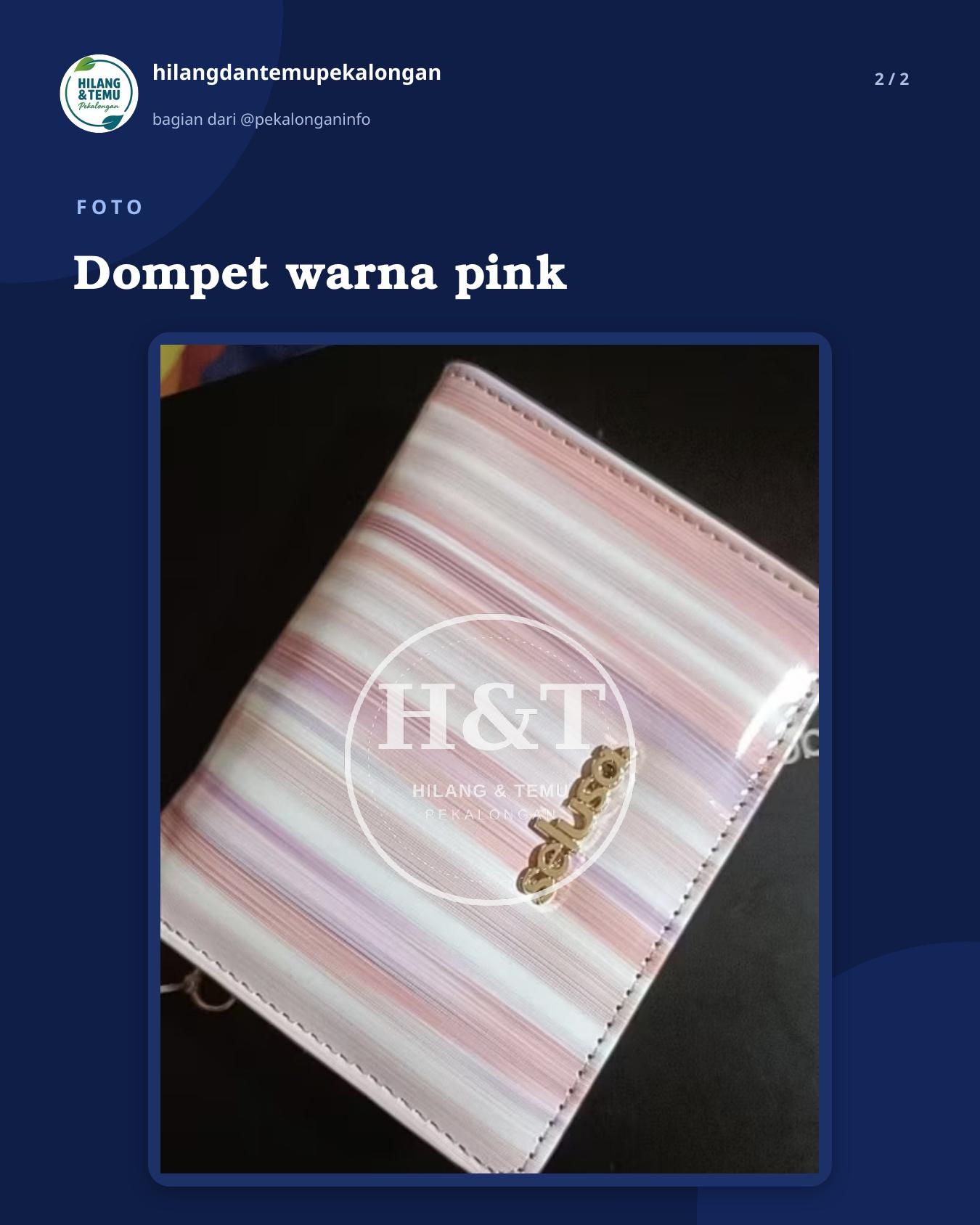 Slide 2 laporan Dompet warna pink
