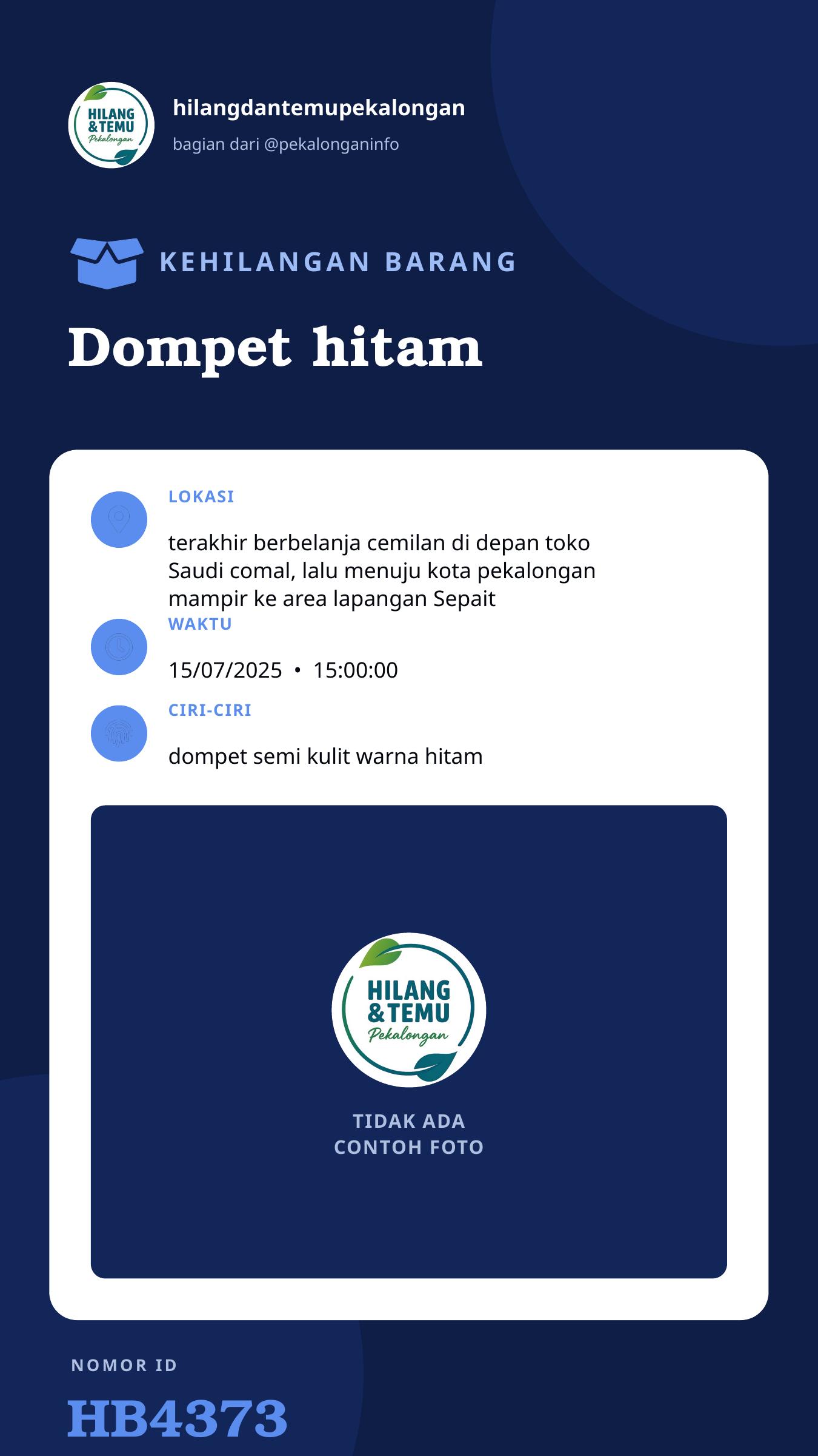 Story 9:16 laporan Dompet hitam